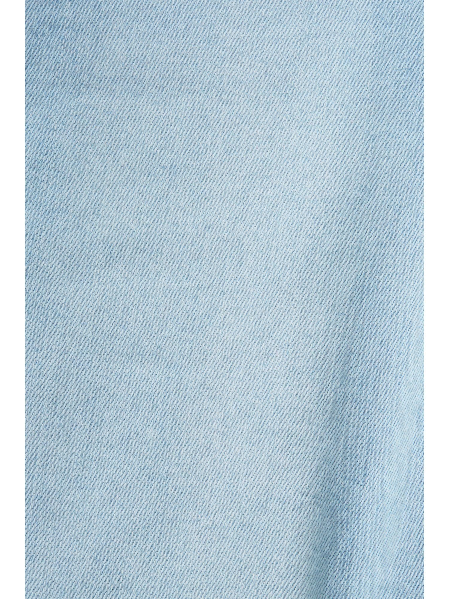 mittlerer WASHED BLUE mit Bundhöhe Baumwolljeans 7/8-Jeans Esprit Ausgestellte LIGHT