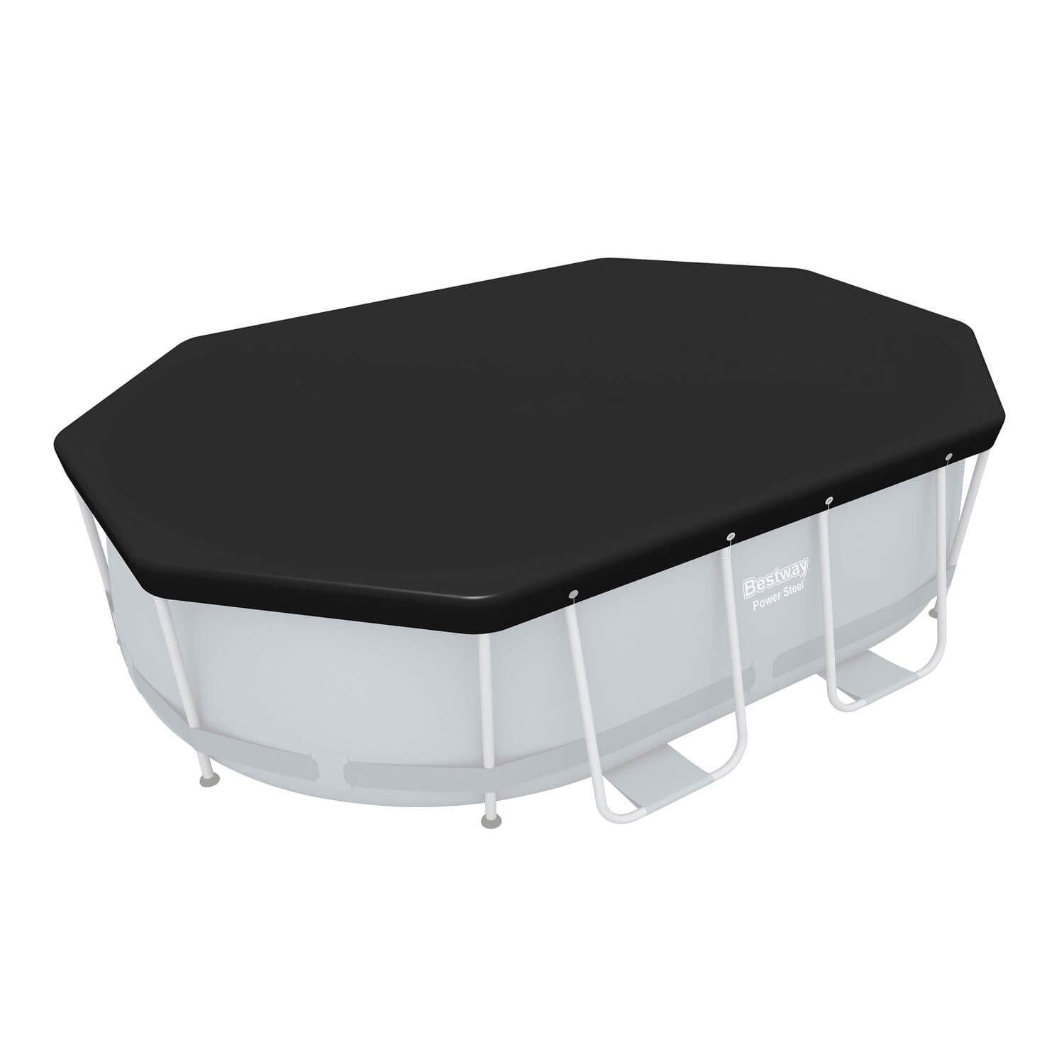 Pool-Abdeckplane Bestway 58424 - PVC-Abdeckplane 305 x 184 cm, schwarz, oval
