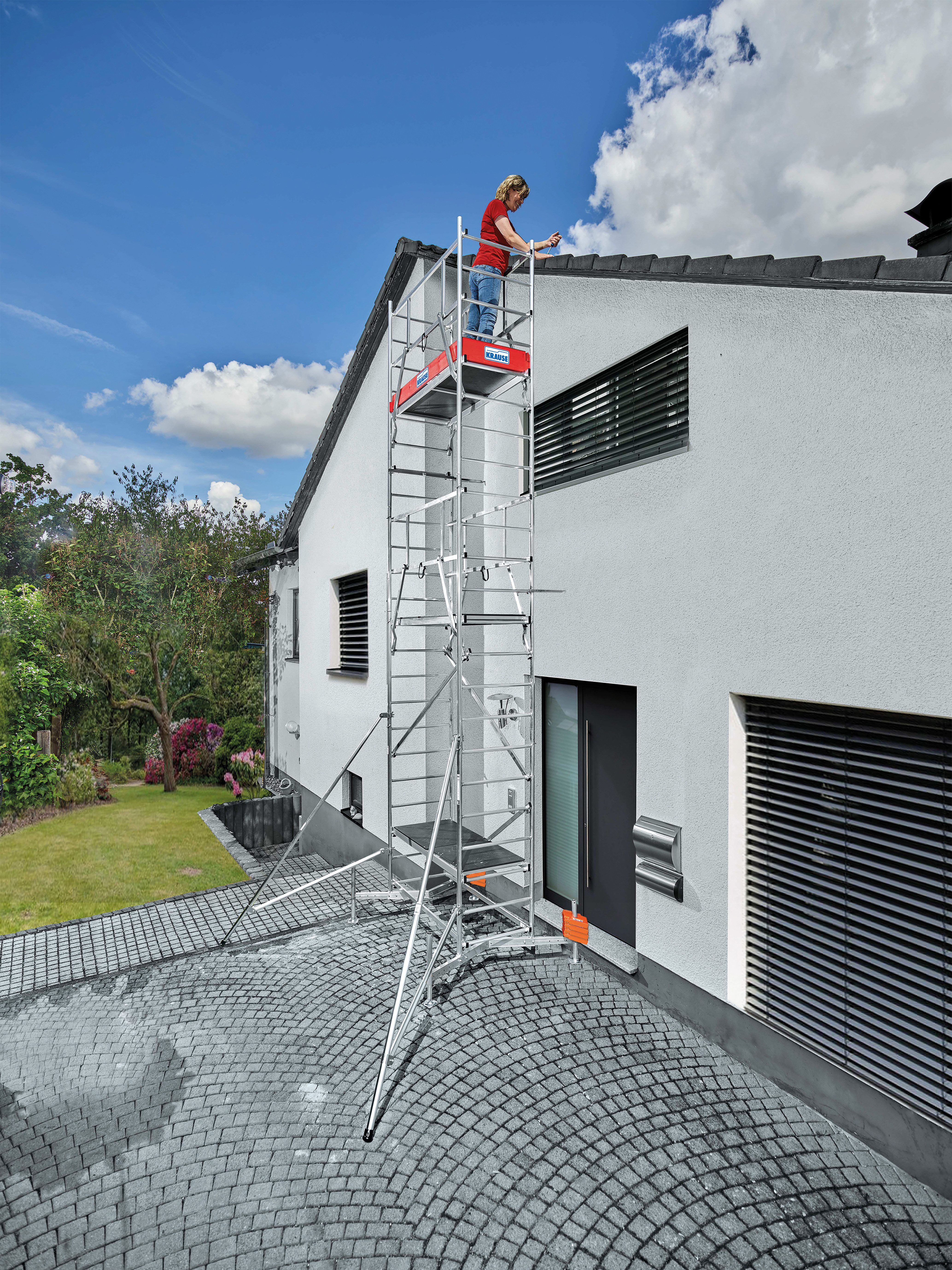 KRAUSE Arbeitsgerüst ClimTec System, (Set), Komplettgerüst, Arbeitshöhe: 7 Meter