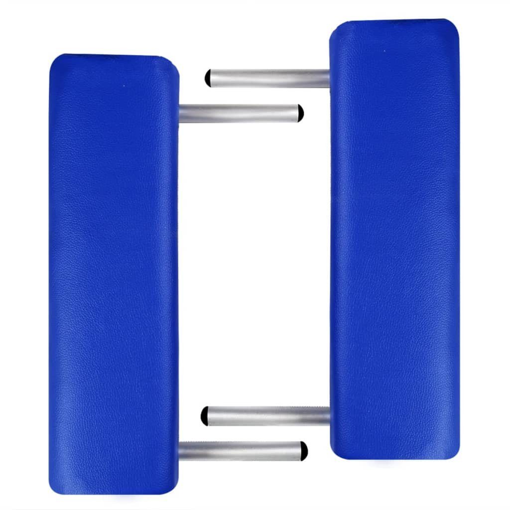 2-Zonen Aluminiumgestell Massageliege Massageliege Klappbar Blau vidaXL mit