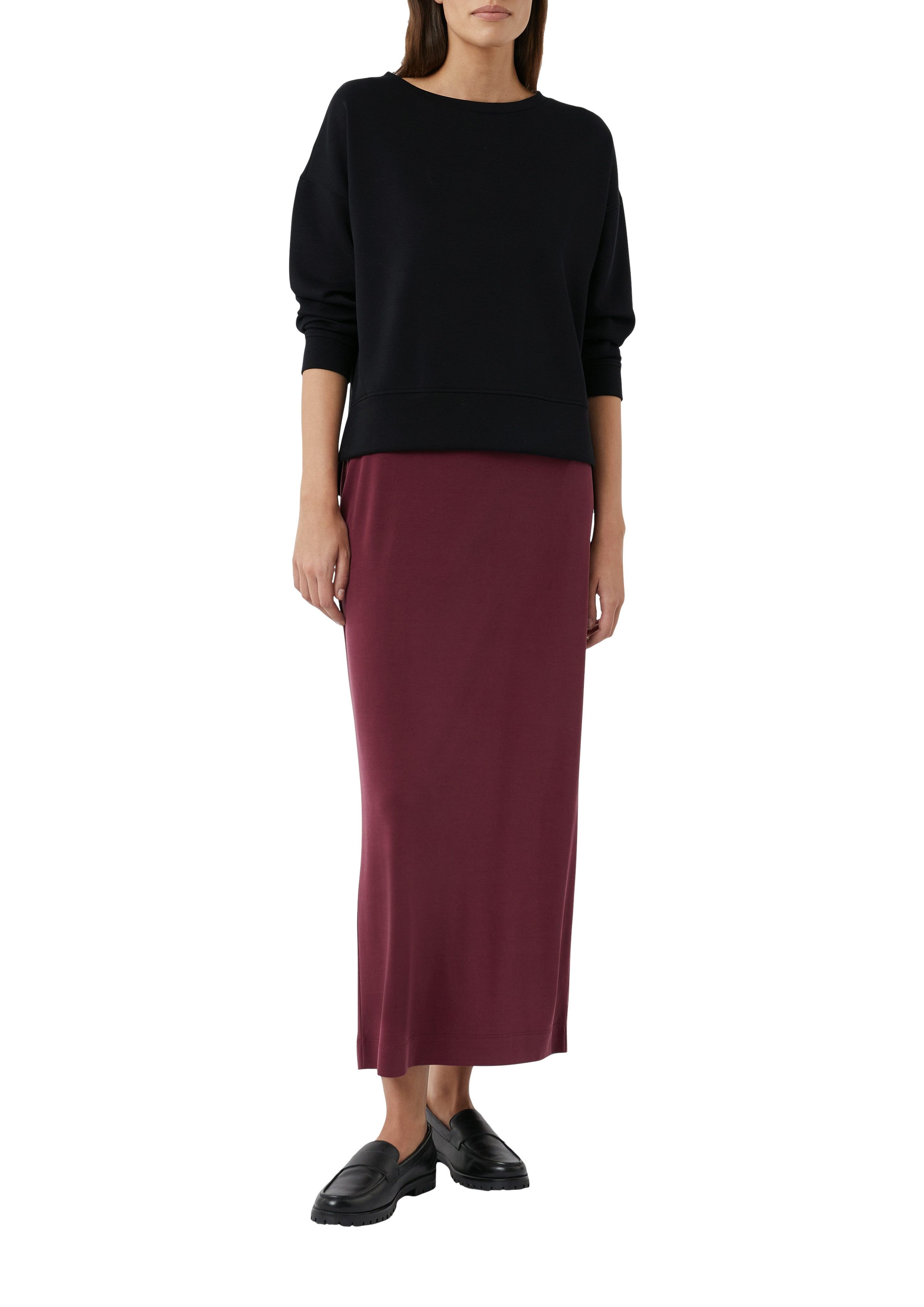 comma casual identity Sweatshirt unifarben, casual, relaxed fit, Materialmi günstig online kaufen