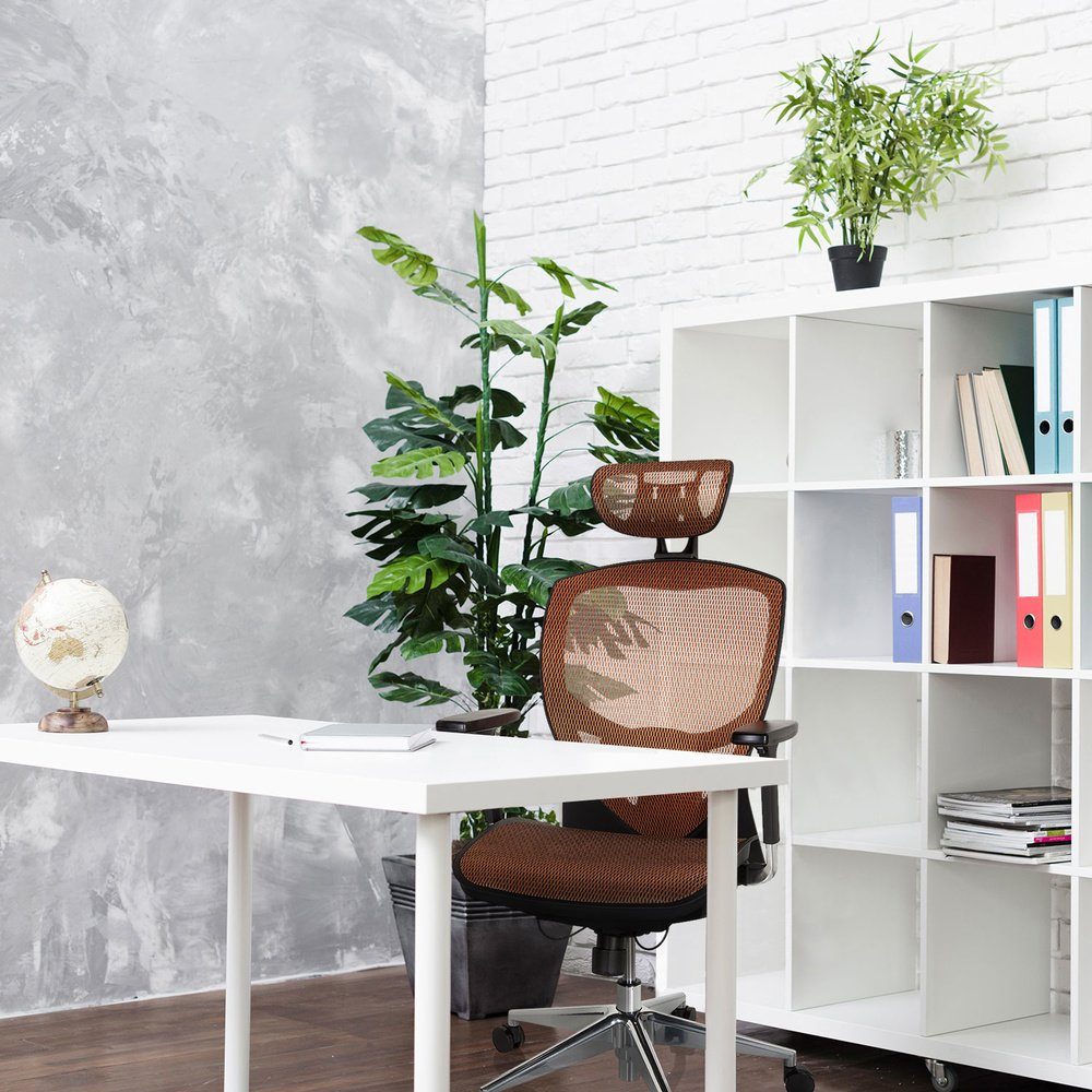 High OFFICE (1 VENUS Bürostuhl End ONE Drehstuhl ergonomisch Orange hjh Schreibtischstuhl Netzstoff St),