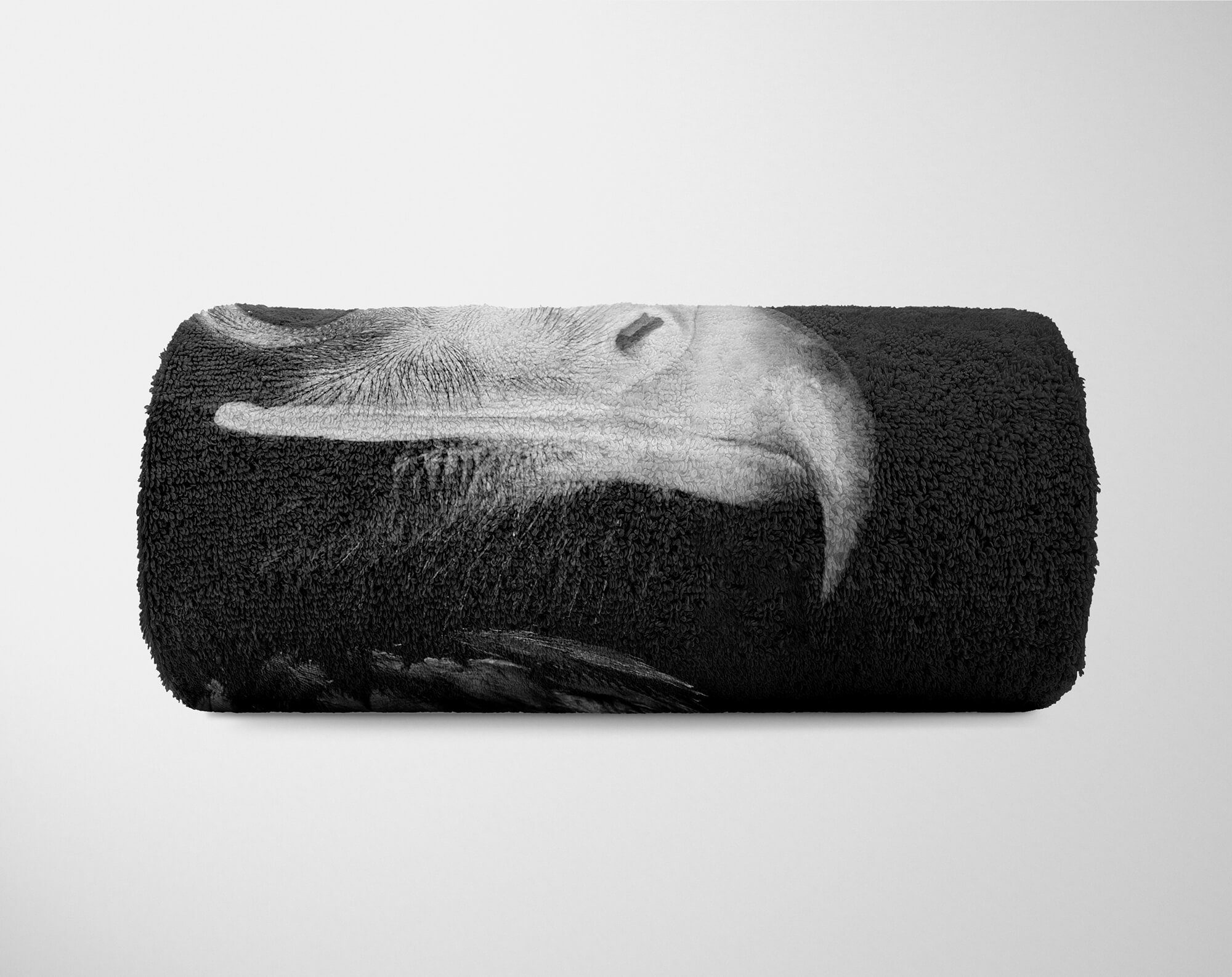 Weiß, Schwarz Adler (1-St), Sinus Handtücher Saunatuch Handtuch Handtuch Strandhandtuch Art mit Kuscheldecke Tiermotiv Baumwolle-Polyester-Mix