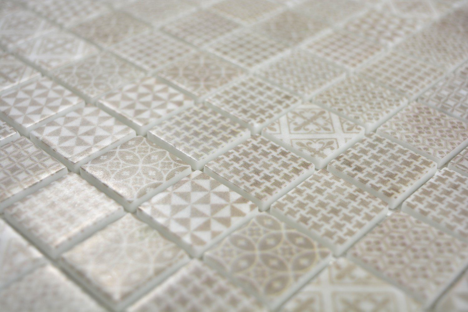 Mosani Mosaikmatten Mosaikfliesen Mosaikfliesen beige matt Glasmosaik / Recycling 10