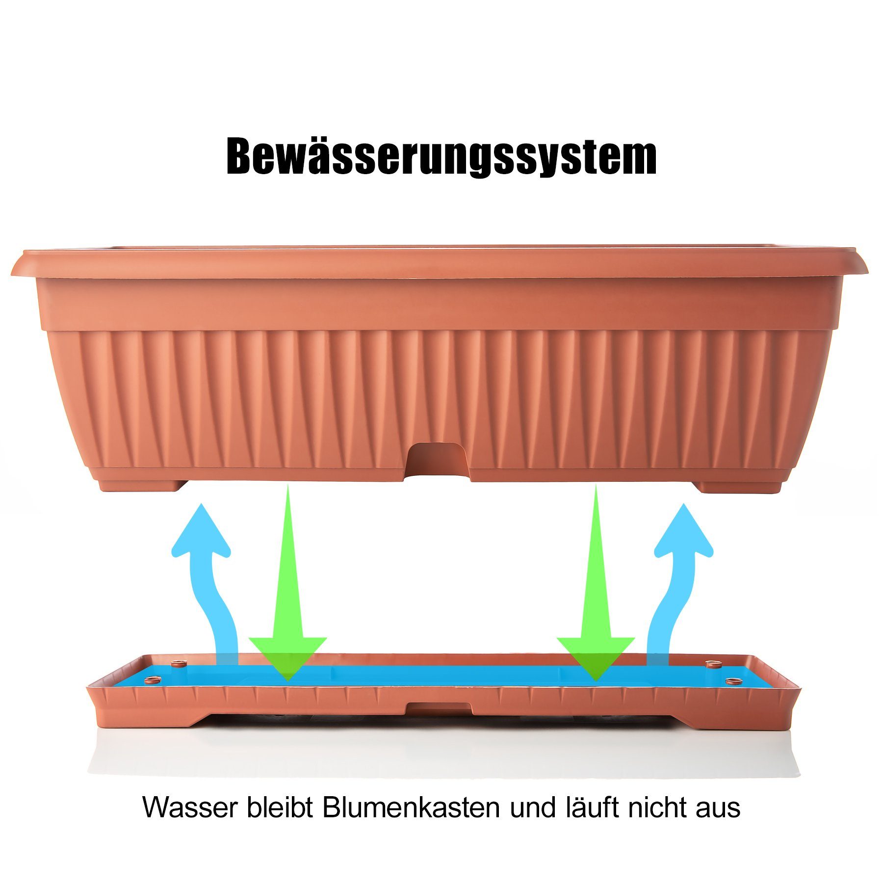 BigDean Blumenkasten 3x Blumenkasten 50cm mit abnehmbarem Untersetzer Balkonkasten (Set, 3 St., Pflanzkästen), Blumenkasten, Balkonkasten, Pflanzkasten, Mit Unt – Bild 5 von 5