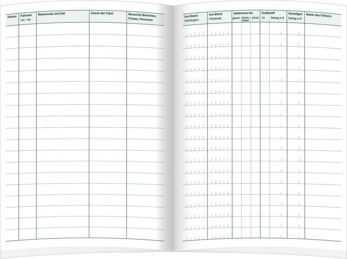 Formularblock Formularbuch Fahrtenbuch A5 32 Blatt