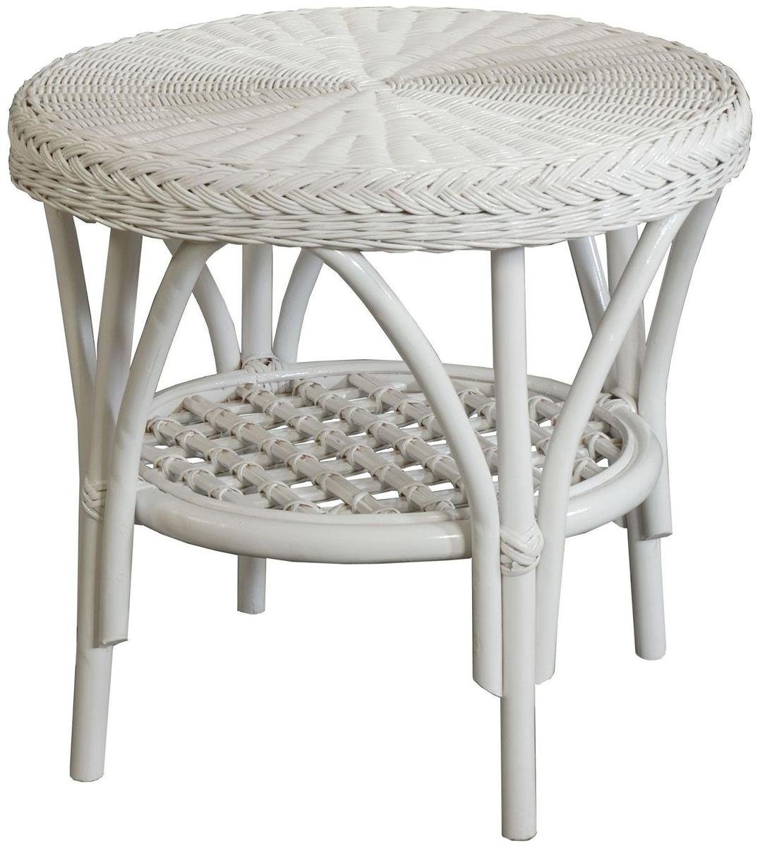 Krines Home Wohnzimmertisch Rattan Beistelltisch Rund Couchtisch