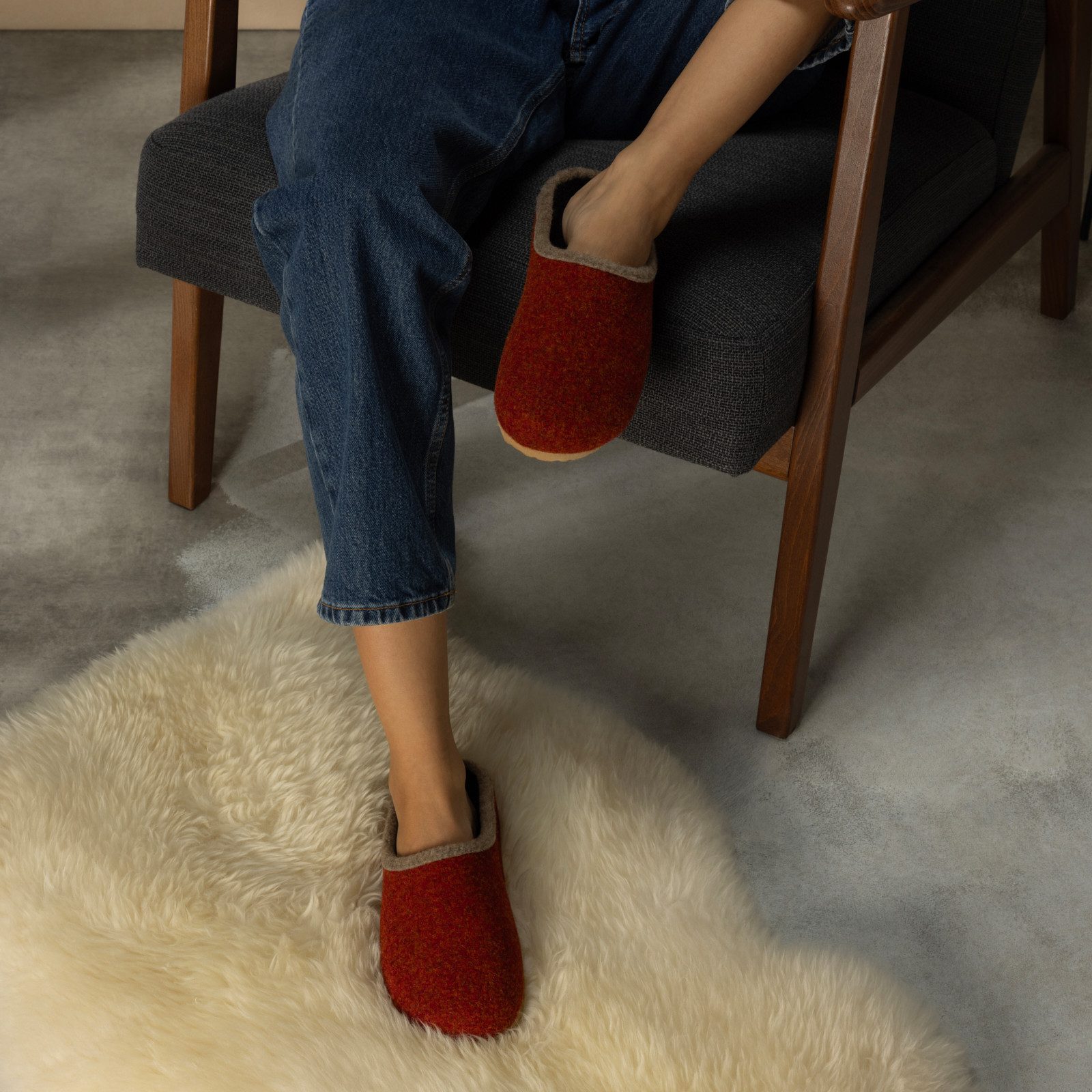 Pantoffelmann Filzclogs mit Fußbett Filzhausschuhe Herren Damen Filz Clog Pantoffel Hausschuh (1 Paar) hoher Tragekomfort, angenehme Passform