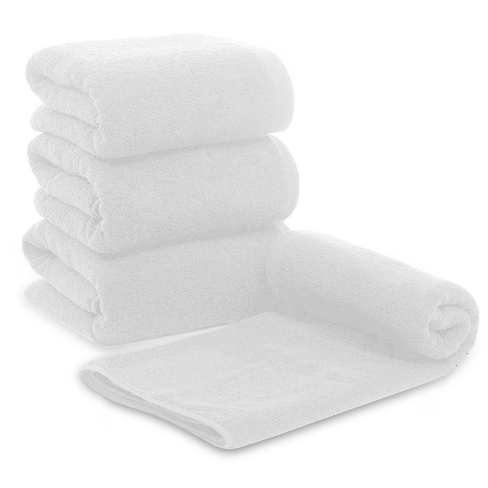 Baumwolle, 4 Handtuch - Handtuch (4er weiss 4-tlg), Set) Baumwolle - 100% (Set, (4er Set x 100% Baumwolle weiss Handtuch Set), ARLI ARLI ARLI x 4