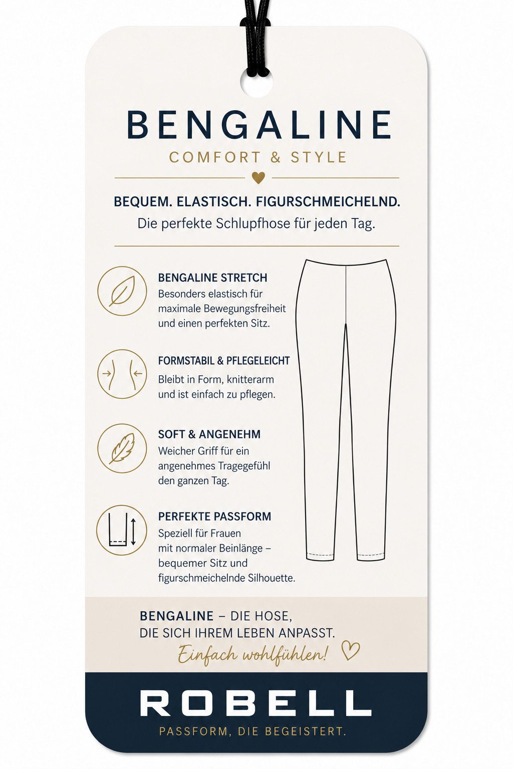 ROBELL Stoffhose Bengaline Damenhose Stretch Schlupfhose mit Comfortbund Beruf Businesshose Damen und zugleich Freizeithose Damen – Bild 5 von 5