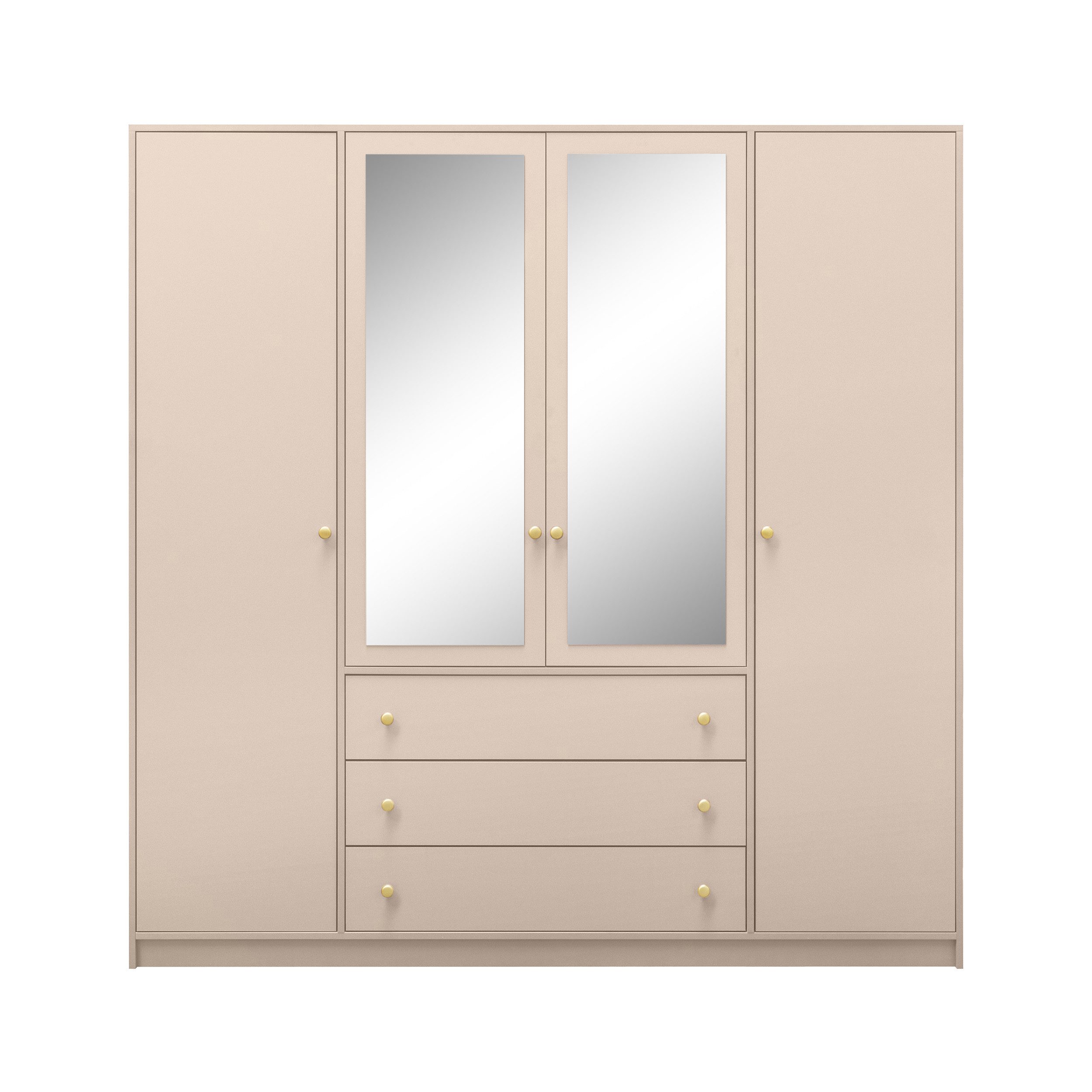 Beautysofa Kleiderschrank mit Spiegel und 3 Schubladen (Zur Auswahl: zweitürig, dreitürig oder viertürig, verschiedene Farben) Höhe 200 cm