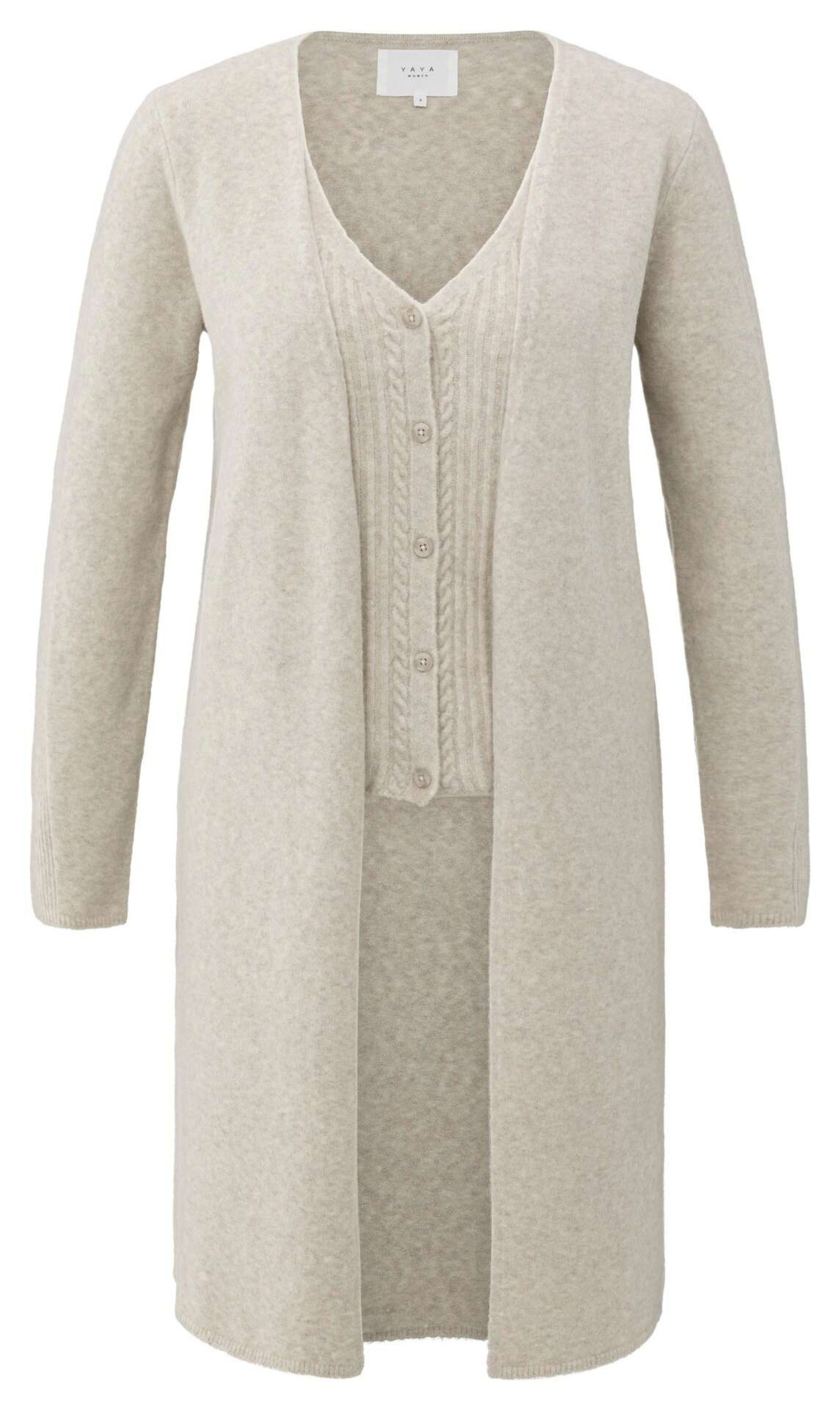 YAYA Strickjacke Cardigan mit Westenschicht