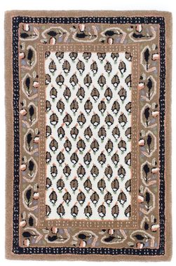 Wollteppich Mir Teppich handgetuftet beige, morgenland, rechteckig, Höhe: 18 mm