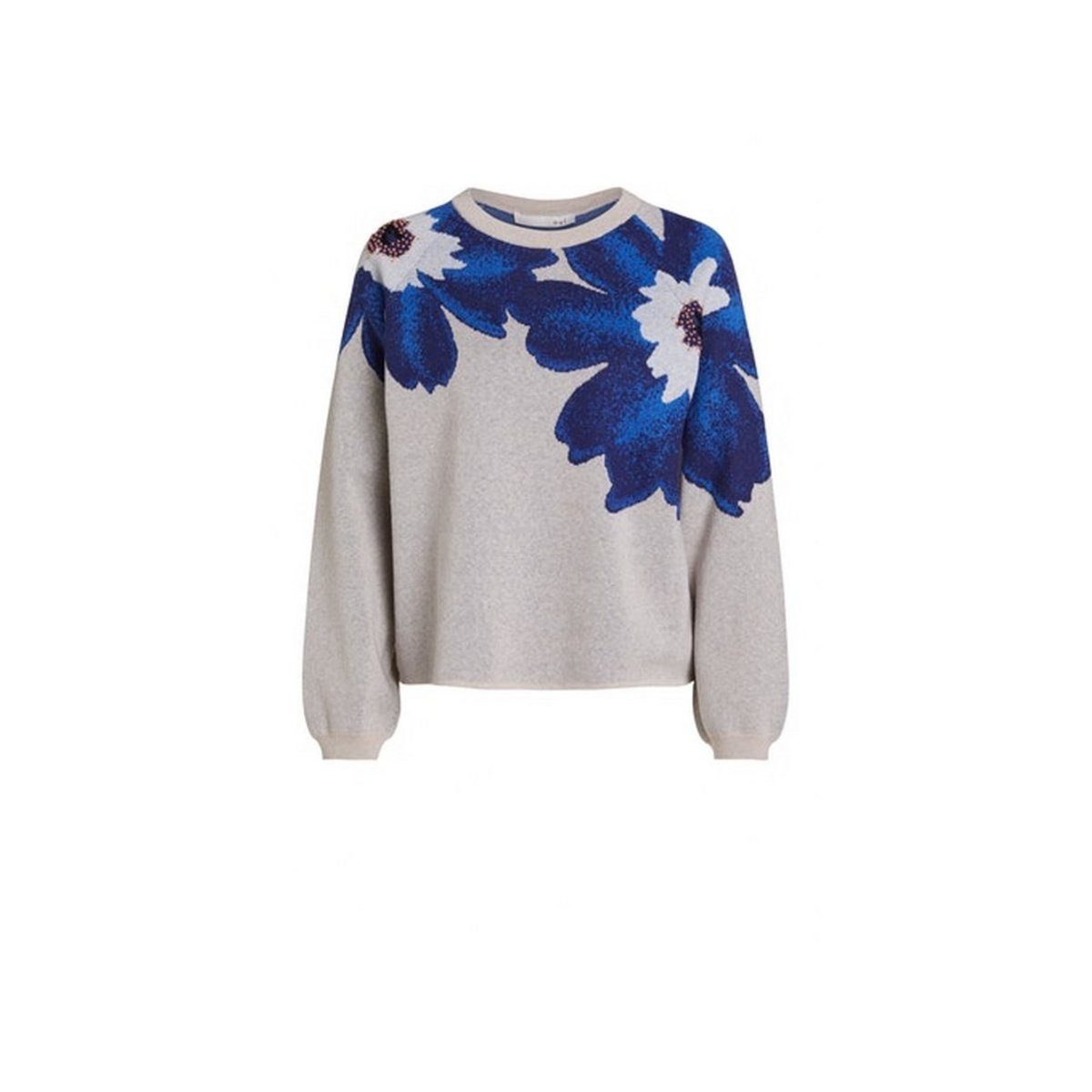 Oui Longpullover blau (1-tlg)