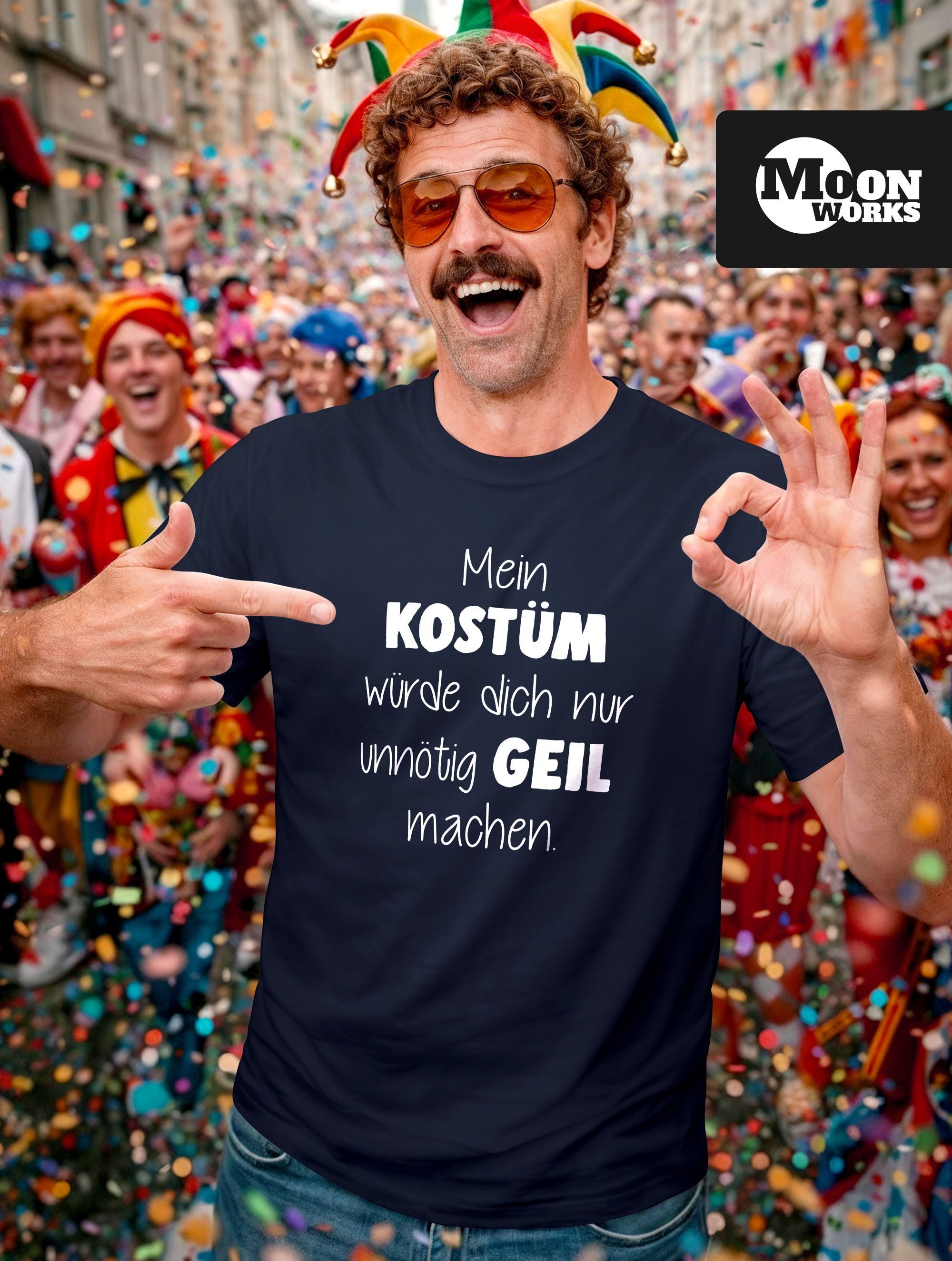 MoonWorks Print-Shirt Herren T-Shirt Spruch Mein Kostüm würde dich nur unnö günstig online kaufen