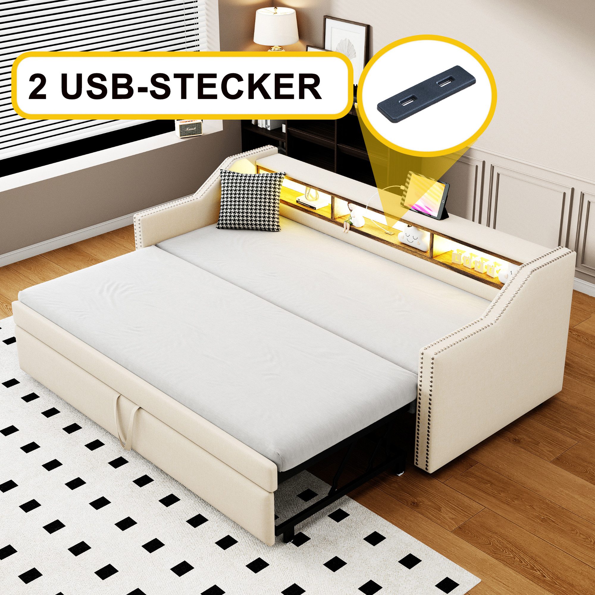STILVORA Schlafsofa 90/180x190 Ausziehbares Daybett Tagesbett günstig online kaufen