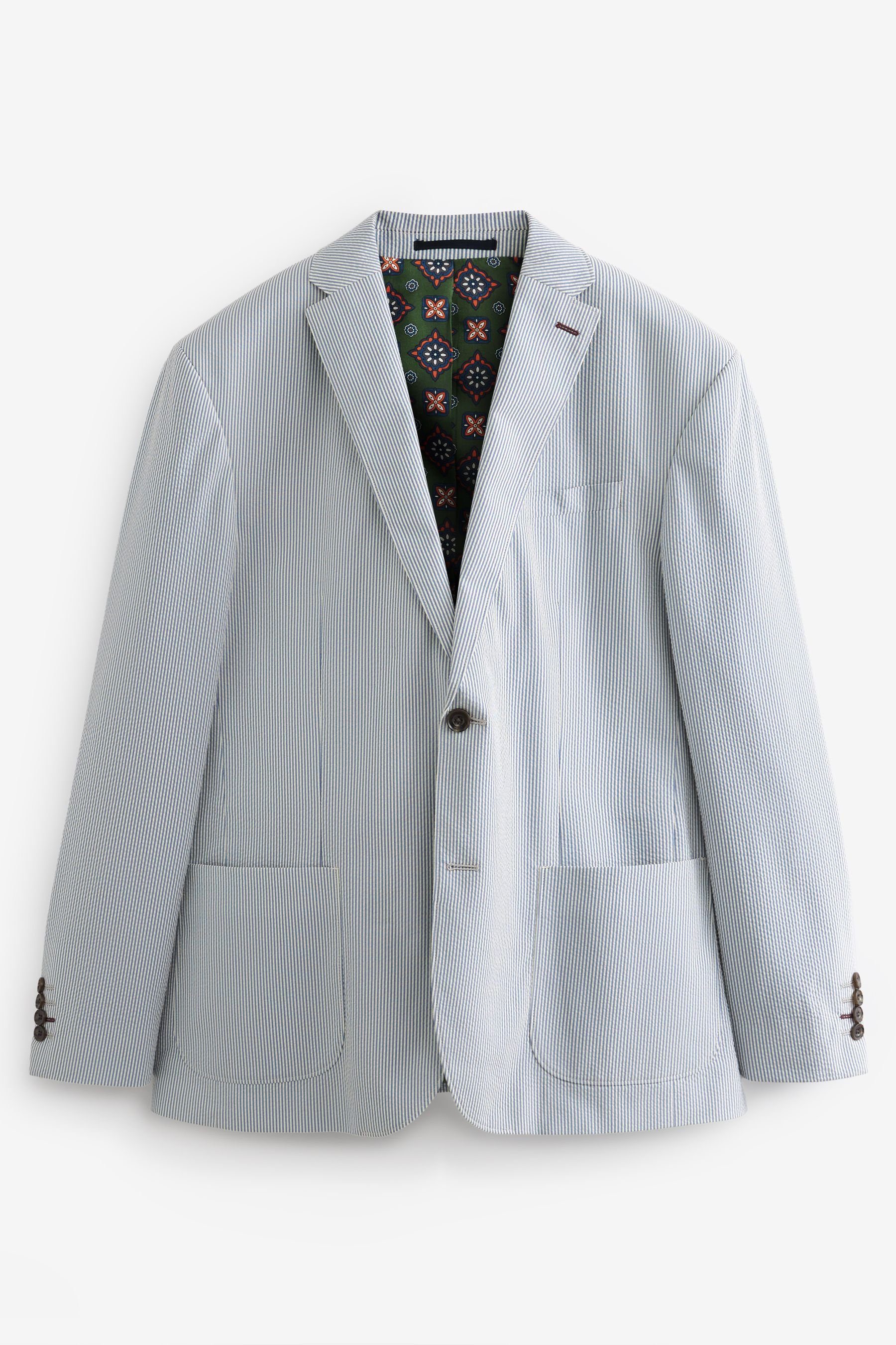 Next Anzughose Gestreifter Relaxed Fit Seersucker-Anzug: Hose (1-tlg) | Anzughosen