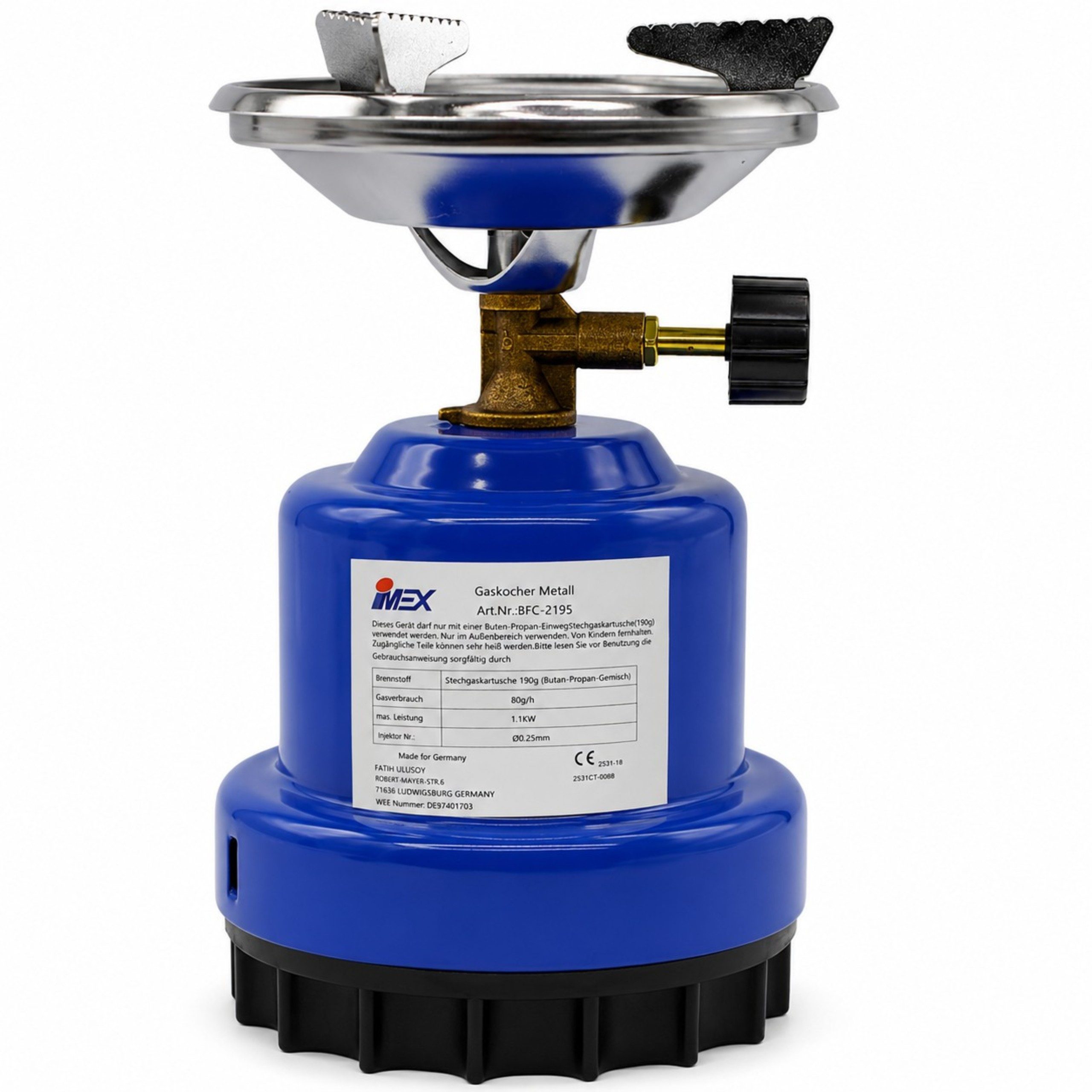 IMEX Gaskocher IMEX BFC-2195 Gaskocher 1,1 kW – ultraleicht für Camping