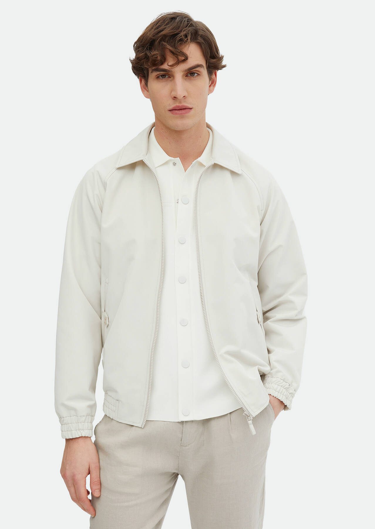 Winterjacke Ecru Webmantel