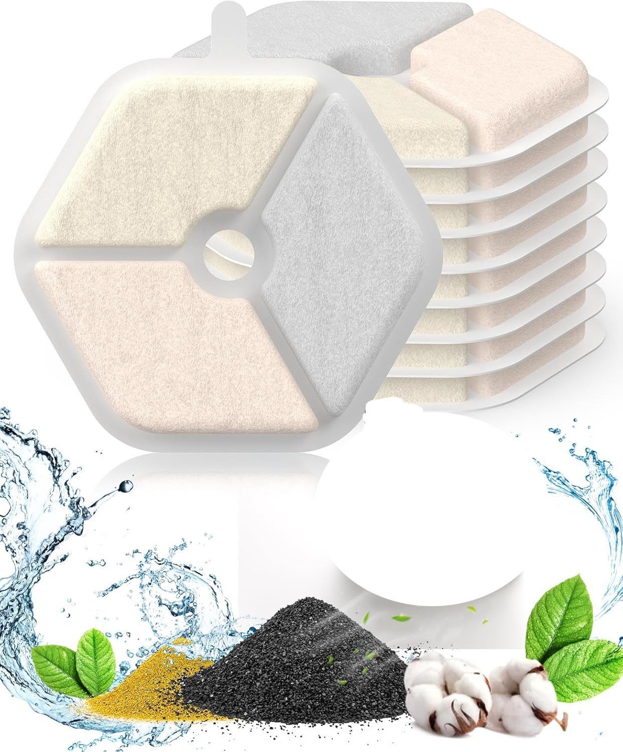 Purpurra Trinkbrunnen oneisall Filter für Kabellos Trinkbrunnen 60-Tage-Betriebszeit 4 L