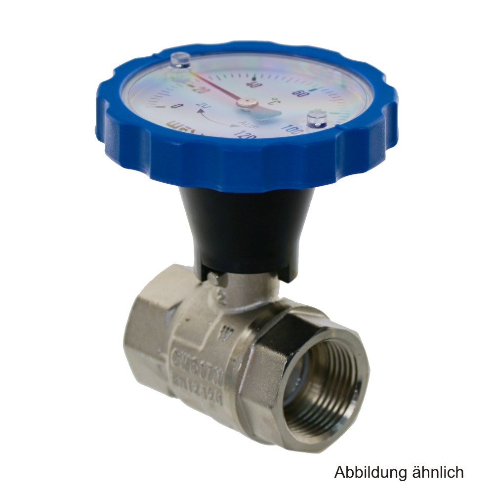 WESA-Armaturen GmbH Wasserrohr WESA Kugelhahn 1 1/4" IG m.Th.-Handgriff blau Pressmessing