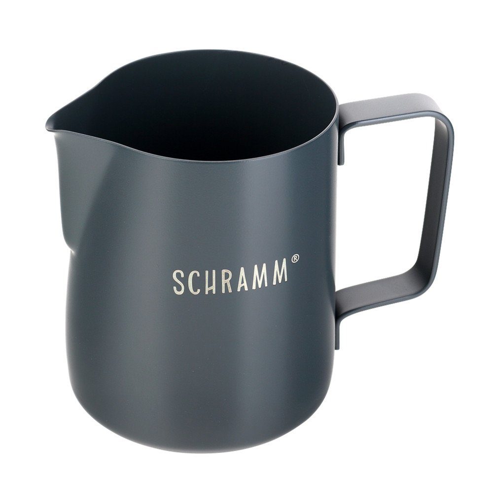 Schramm Milchkanne Schramm® Milchkännchen Aufschäumkännchen Baristastift Milchkanne Krug oder schwarz grau in Edelstahl mit 350ml Milch aufschäumen