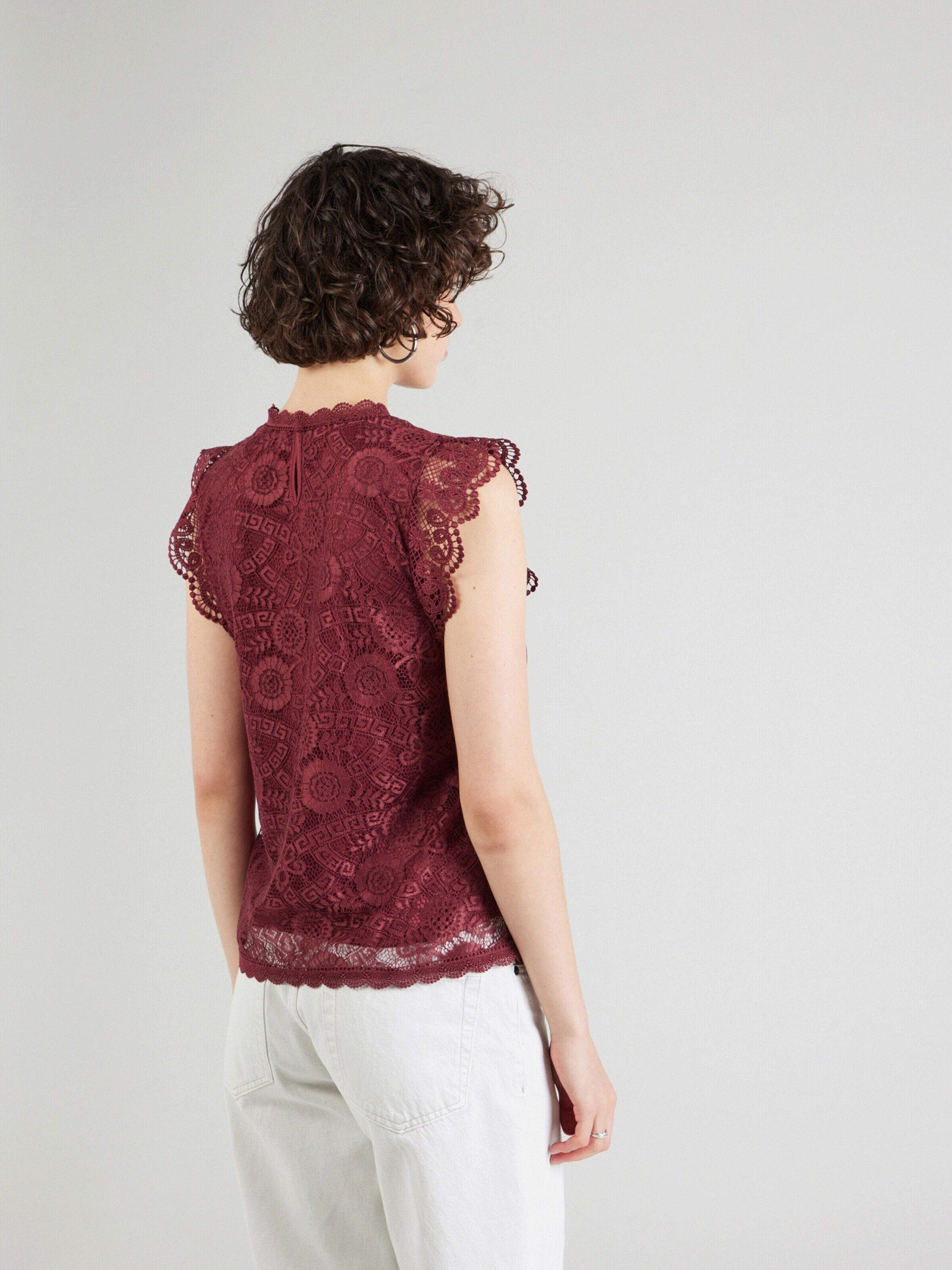 pieces Kurzarmbluse PCOlline (1-tlg) Spitze günstig online kaufen