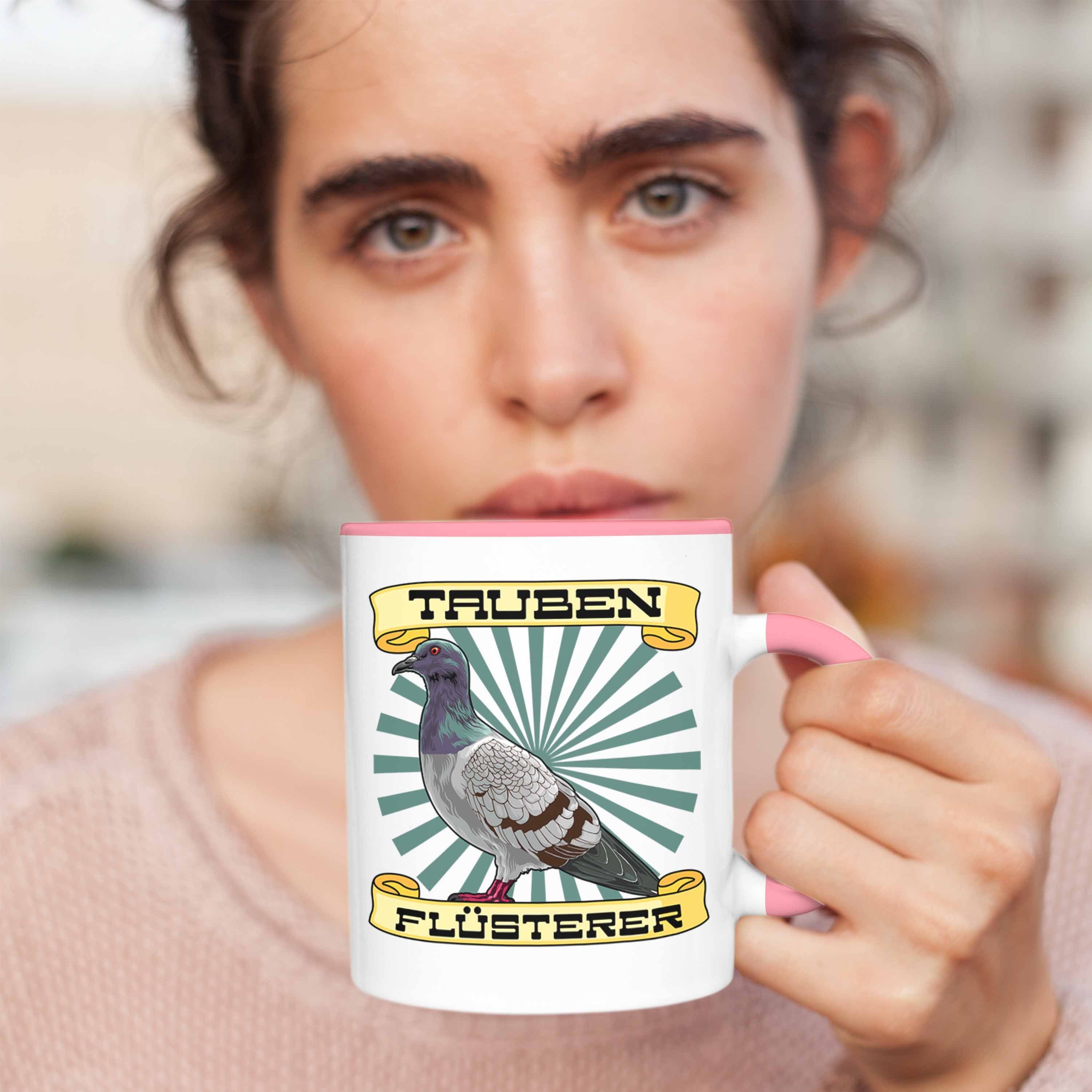 Spruch - Trendation Geschenkidee Trendation mit Tasse Taubenzüchter Geschenk Taubenflüsterer Tasse Taubenbesitzer Tauben für Rosa