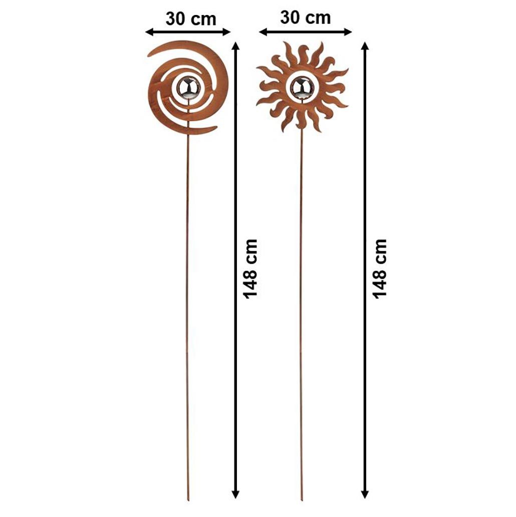 Kobolo Gartenstecker Dekostecker Mix FELIX in Rostoptik - 2-er Set (2 Stück)