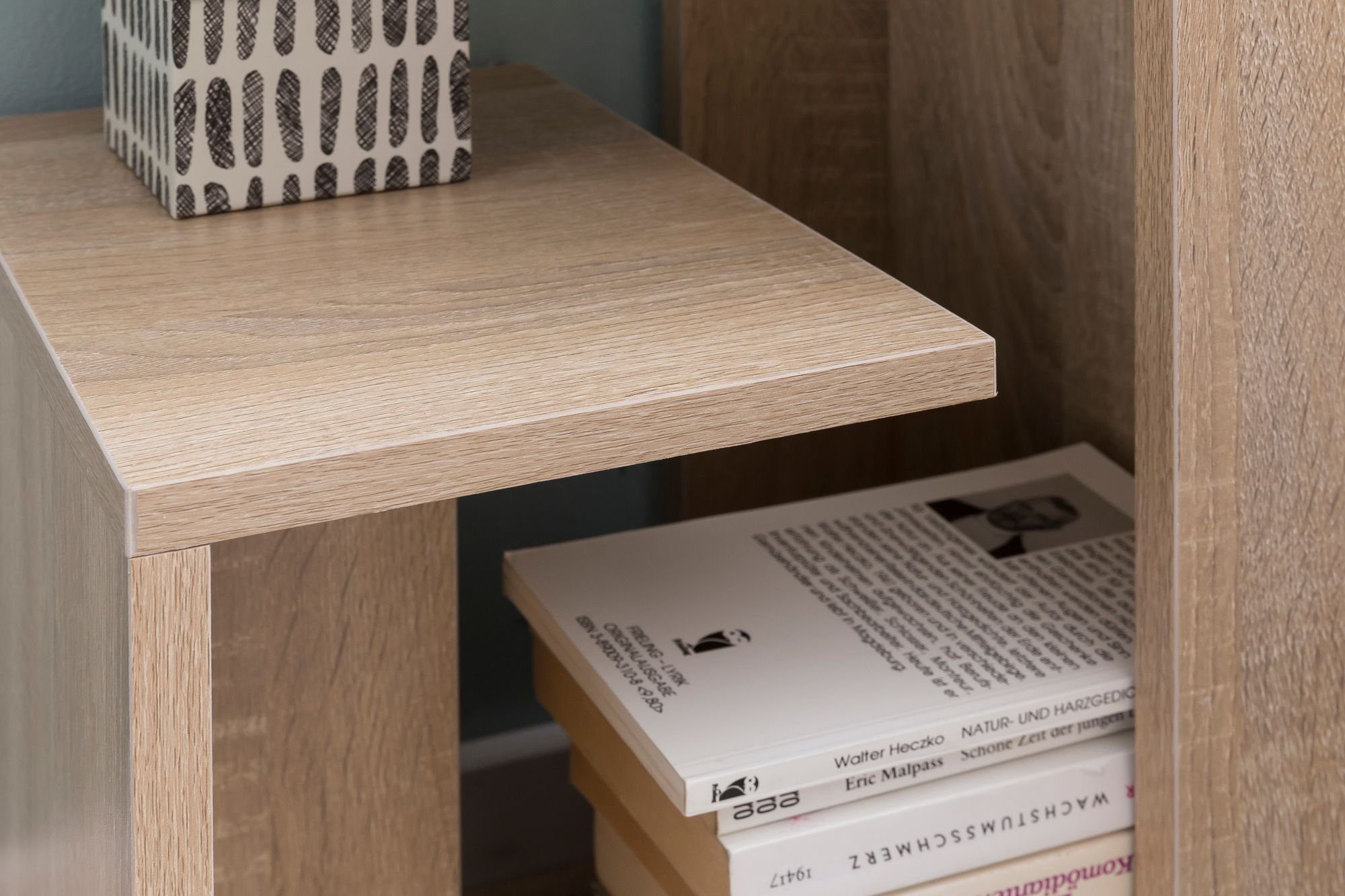 Modern Holz Anstelltisch Design FINEBUY Sofa), | Sonoma, Beistelltisch (35x29,5x60cm Braun Sonoma Wohnzimmertisch, Kleiner | Braun SuVa13503_1 Sofatisch