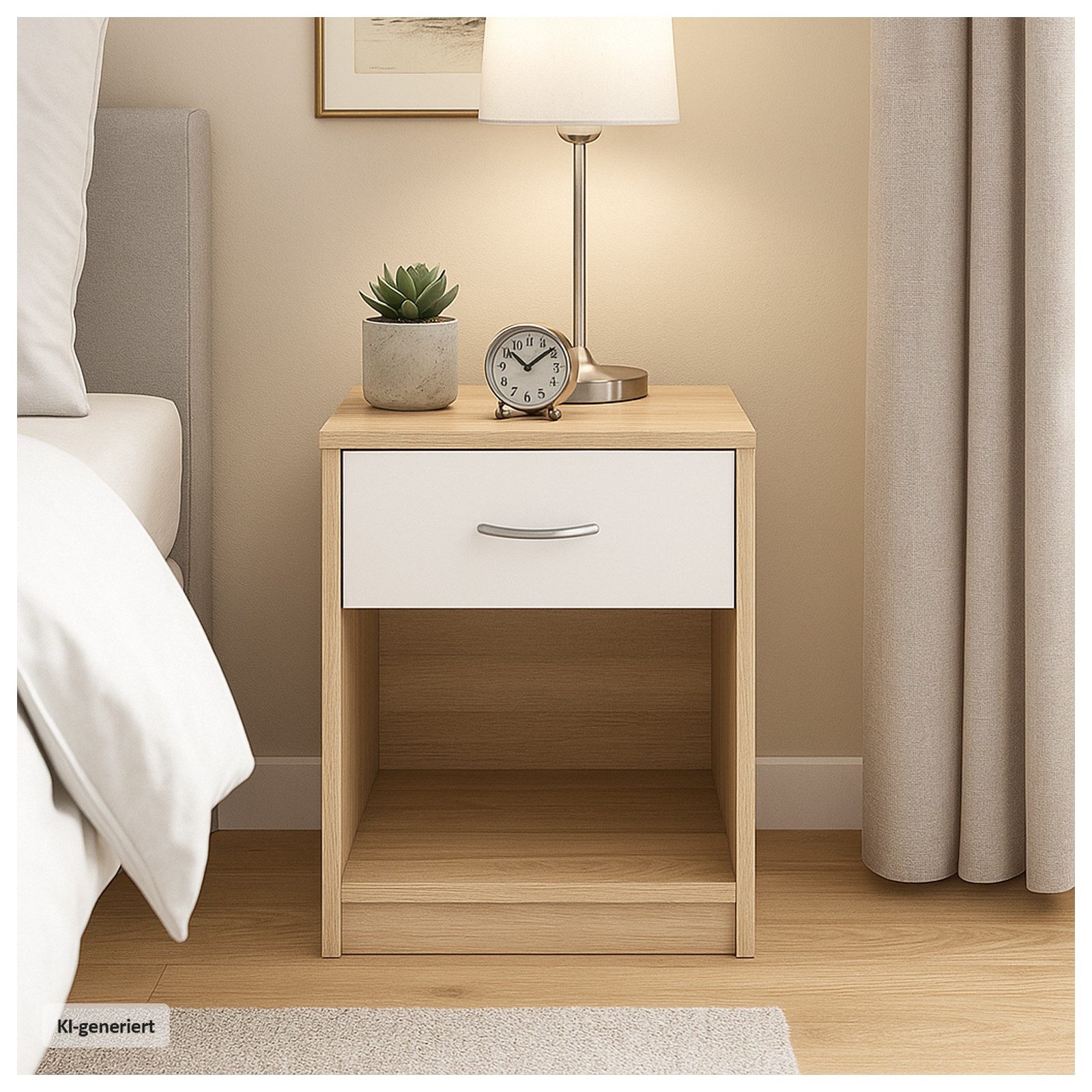 HTI-Living Nachtschrank Nachtschrank mit 1 Schublade 2er-Set (Set, 2-St., 2 Nachtschränke) Nachttisch Nachtkommode