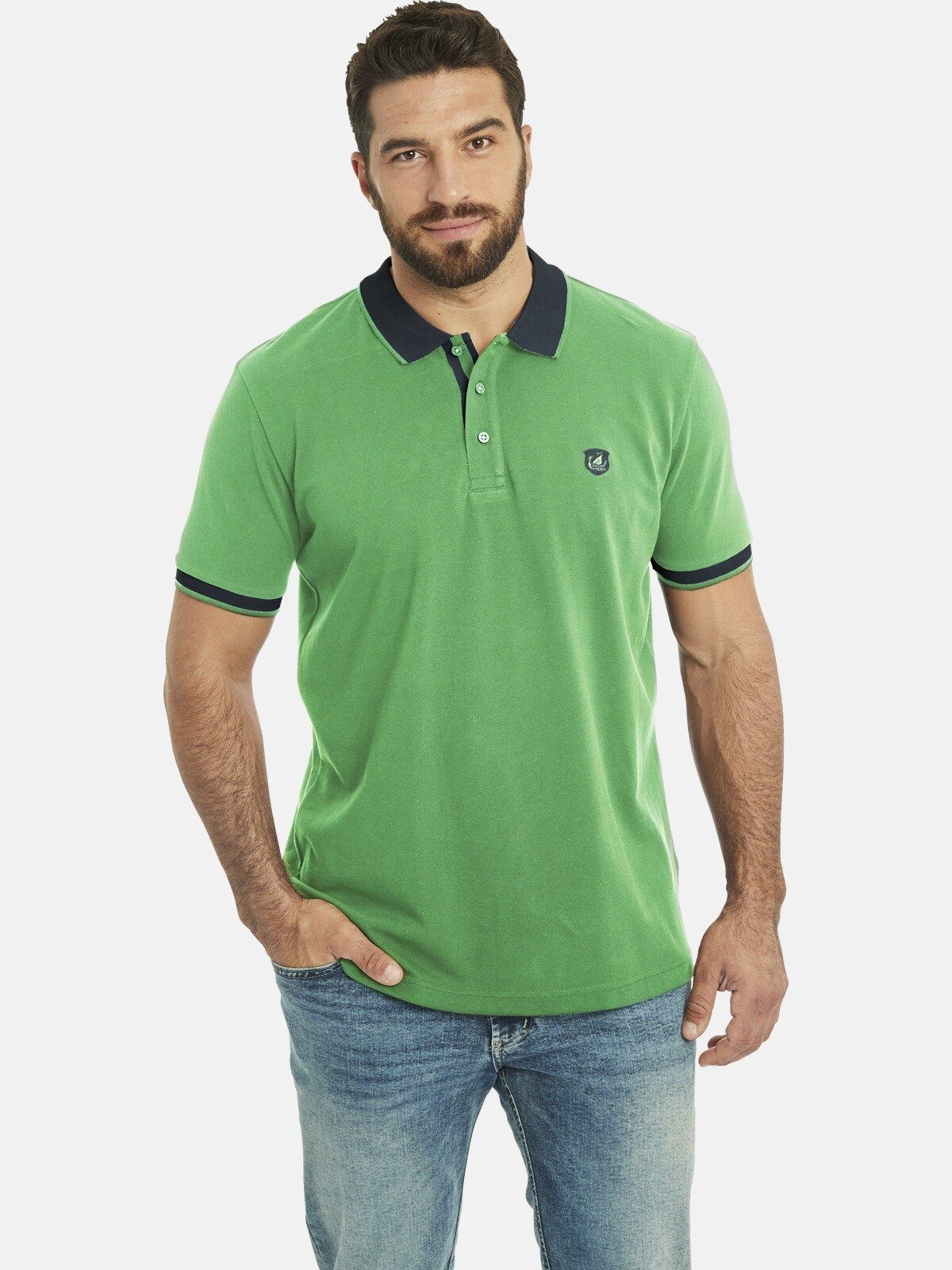 Jan Vanderstorm Poloshirt LAVRANS aus luftigem günstig online kaufen