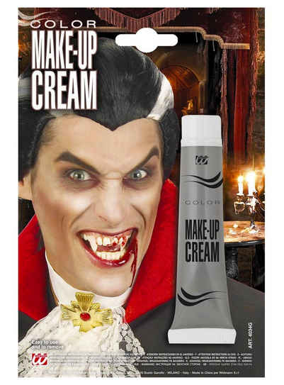 Widdmann Theaterschminke Make-up Tube grau, 28 ml Schminkcreme für Fasching und Halloween
