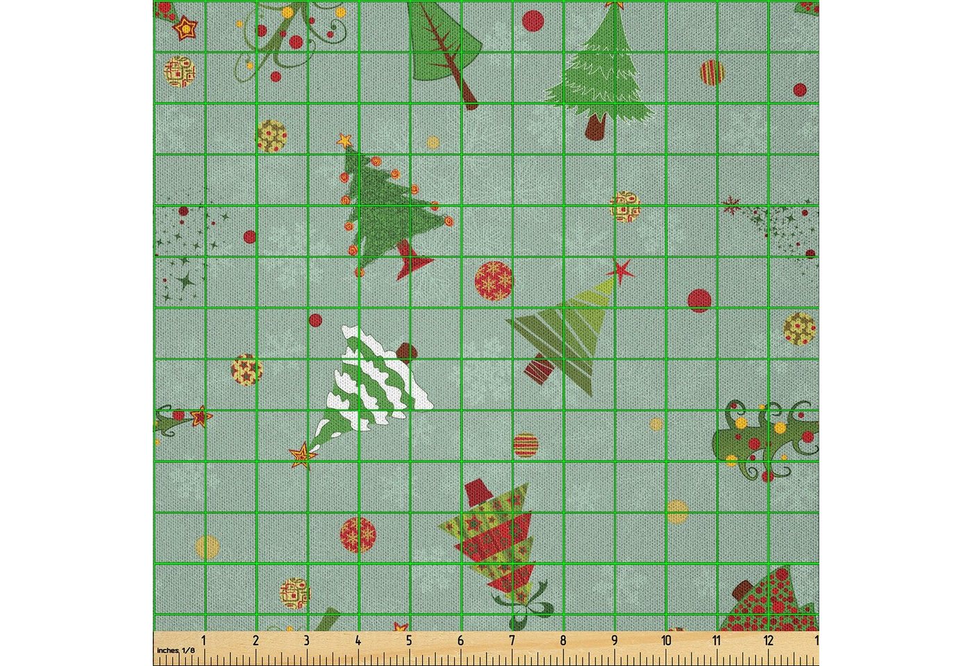 Thumbnail - Abakuhaus Stoff DIY Bastler Stoff für Dekorationszwecke, Weihnachten Feiertags-Baum-Muster