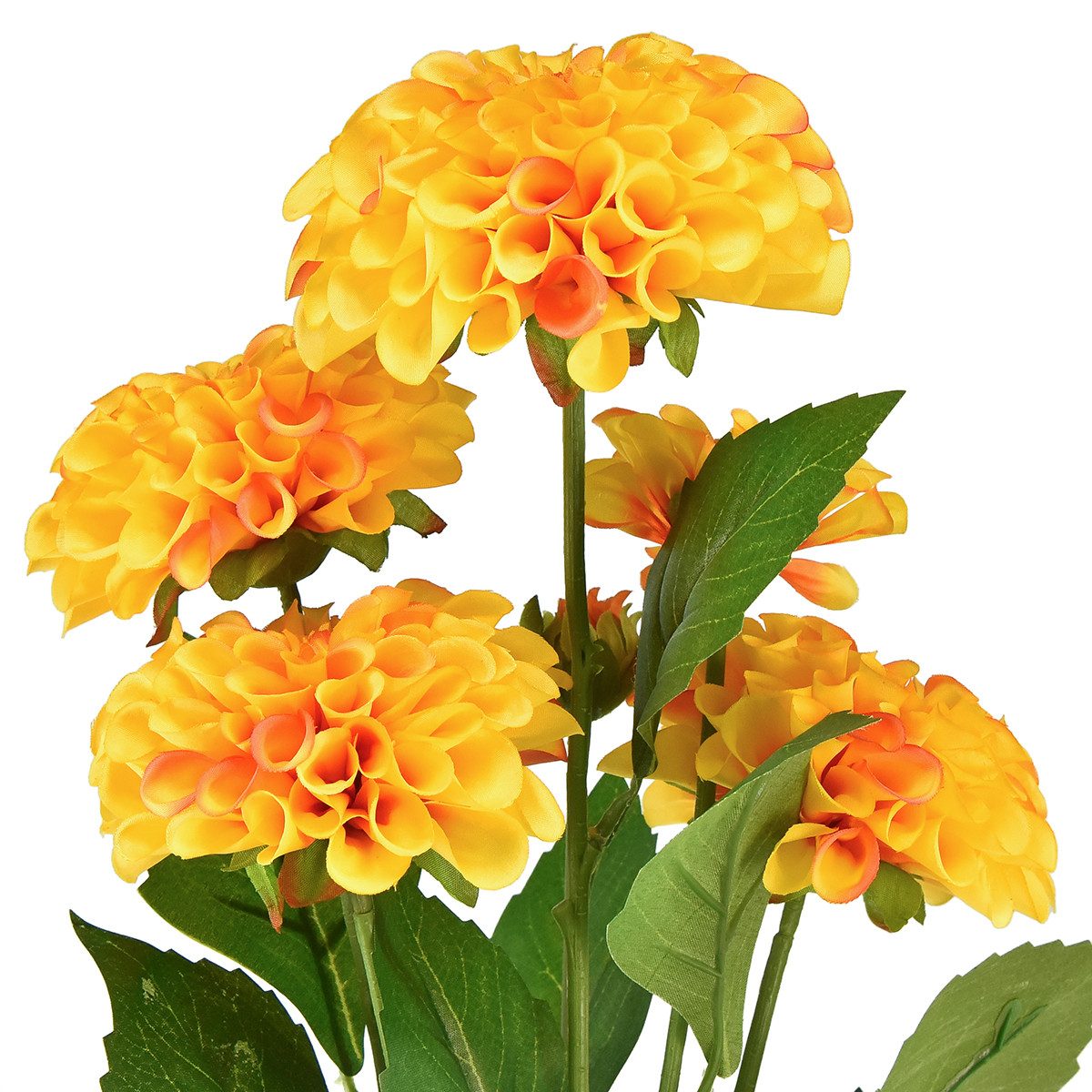 Kunstblume Kunstblumen Deko Dahlien künstlich Gelb Orange 50cm für, Viana, Höhe 9 cm