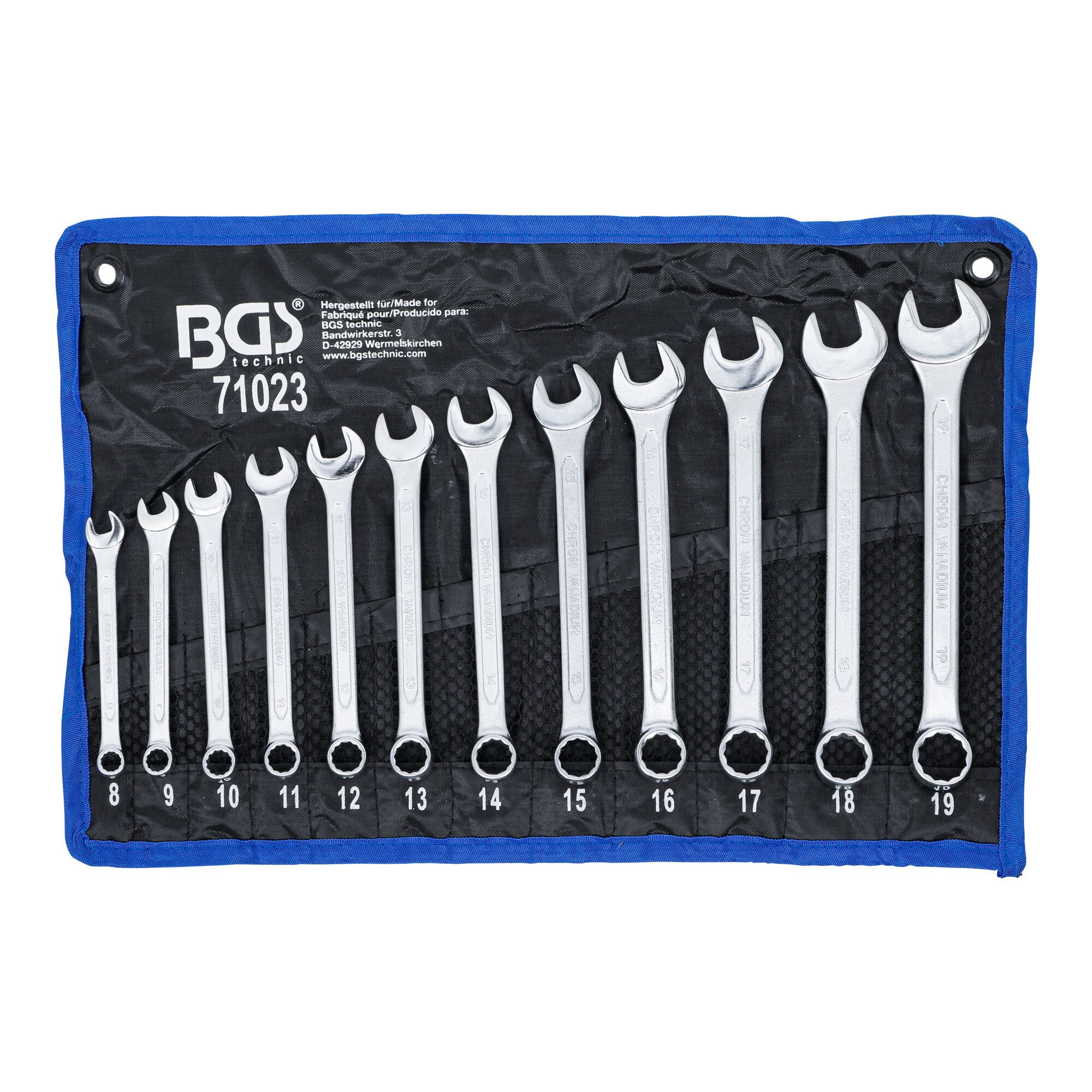BGS technic Maulschlüssel BGS Maul-Ringschlüssel-Satz 71023, SW 8 - 19 mm, 12-tlg.