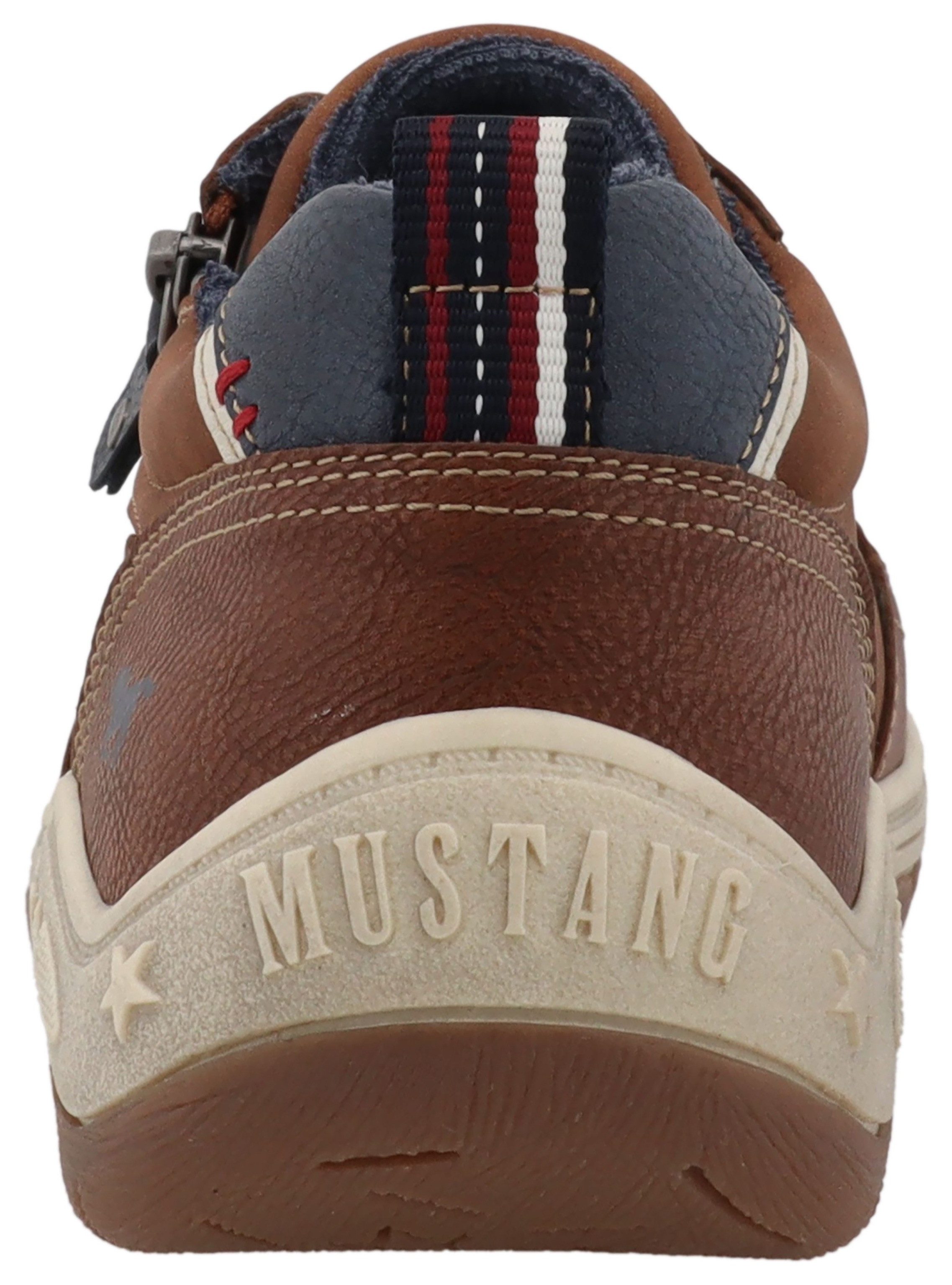 Mustang Shoes Benedetto Sneaker Freizeitschuh, Halbschuh, Schnürschuh mit seitlichem Reißverschluss