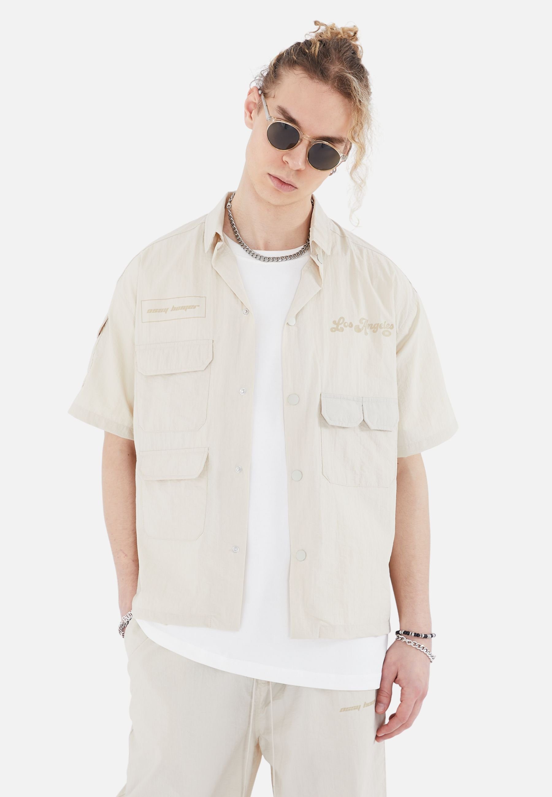 COFI Casuals Kurzarmhemd Hemd Polyester Los Angeles Freizeithemd günstig online kaufen