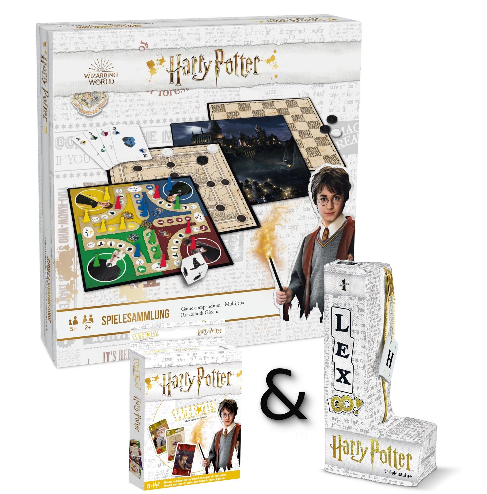 Spiel, WHOT! Spielesammlung + ASS Harry Brettspiel - LEX GO! Potter +