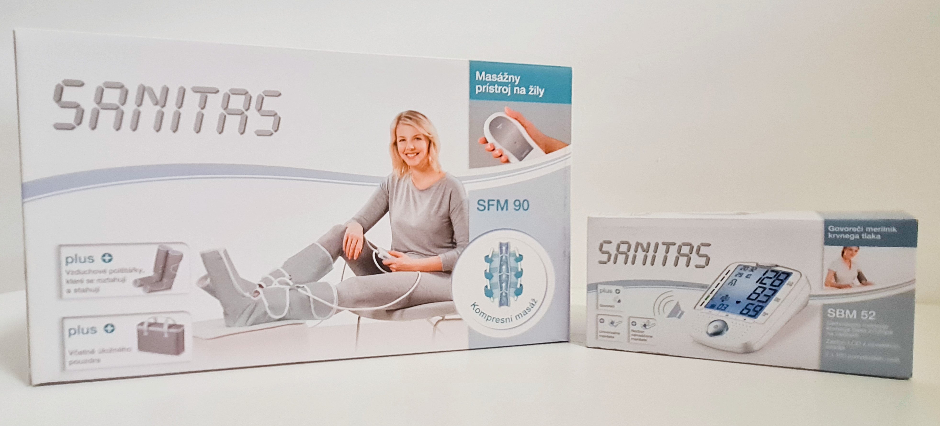 Sanitas Blutdruckmessgerät Sanitas Venen-Massagegerät SFM 90 + Oberarm-Blutdruckmessgerät SBM52
