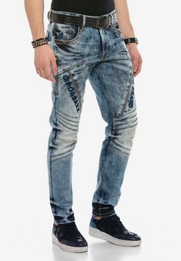 Cipo & Baxx Straight-Jeans im lässigen Biker-Look