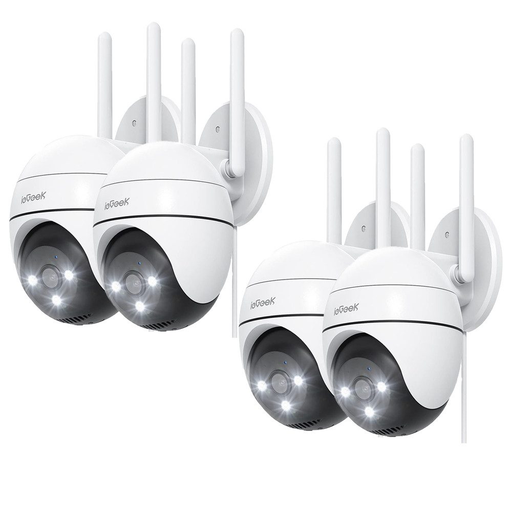 Überwachungskamera 4 Stück 2K Überwachungskamera Aussen 2.4G&5G WLAN PTZ Outdoor