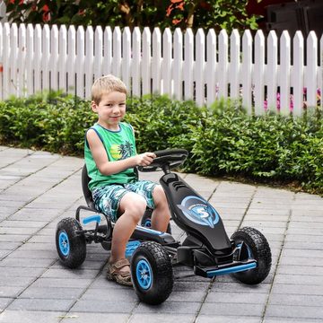 HOMCOM Go-Kart Kinder-Gokart mit verstellbarem Sitz, 121 x 58 x 61 cm, Kinderfahrzeug mit Pedal