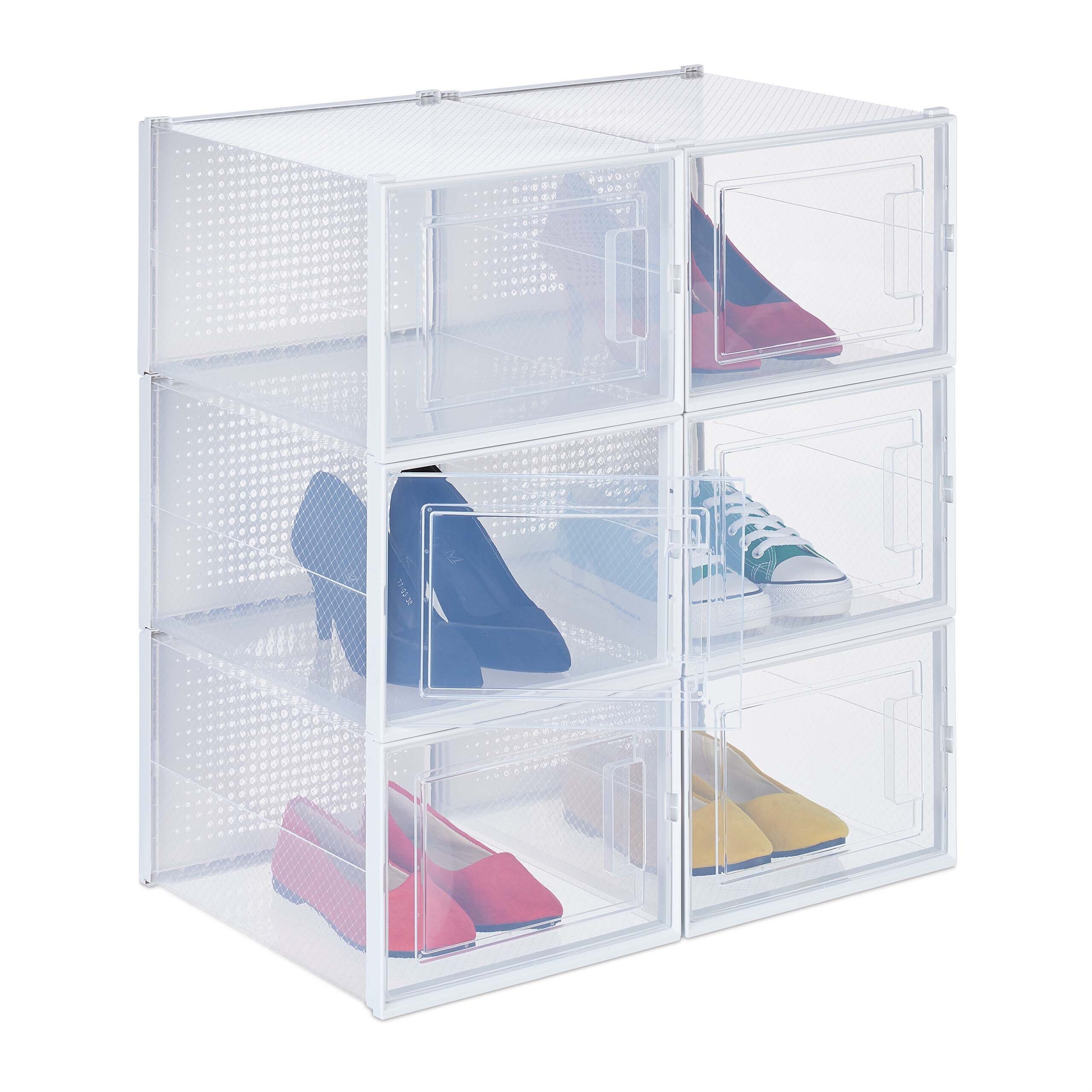 relaxdays Schuhbox 6er Pack Schuhboxen (6 St)