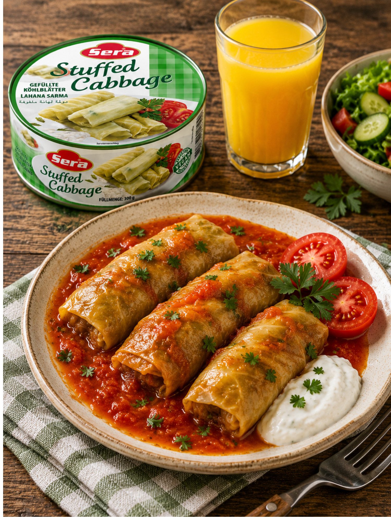 SERA FOOD Fertiggericht Mediterrane Fertiggerichte nach traditioneller Rezeptur, (Vegane Konserven), Spezialität, servierfertig, vegan/vegetarisch, hochwertige Zutaten