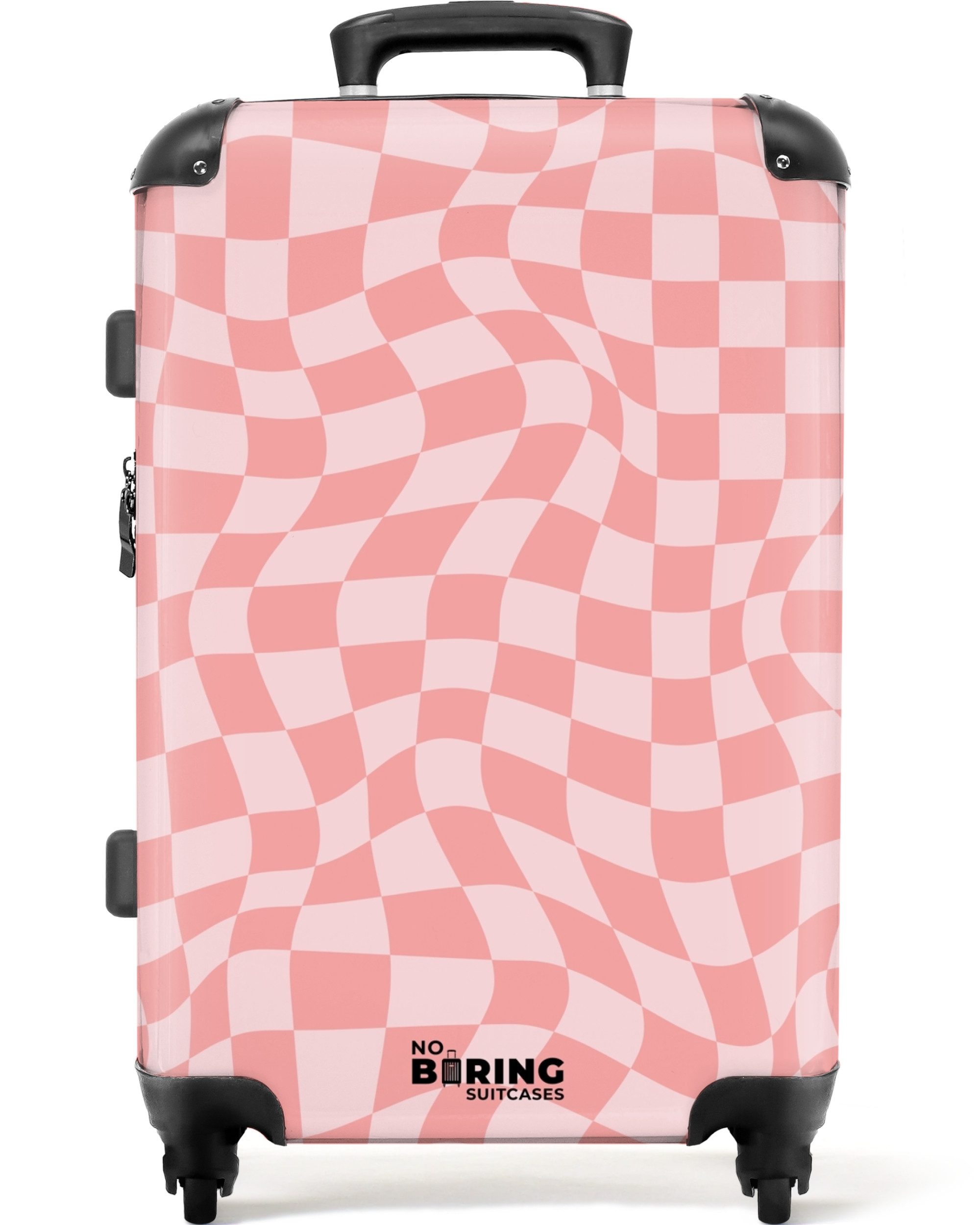 NoBoringSuitcases.com© Hartschalen-Trolley Gewelltes rosa Karomuster 67 günstig online kaufen