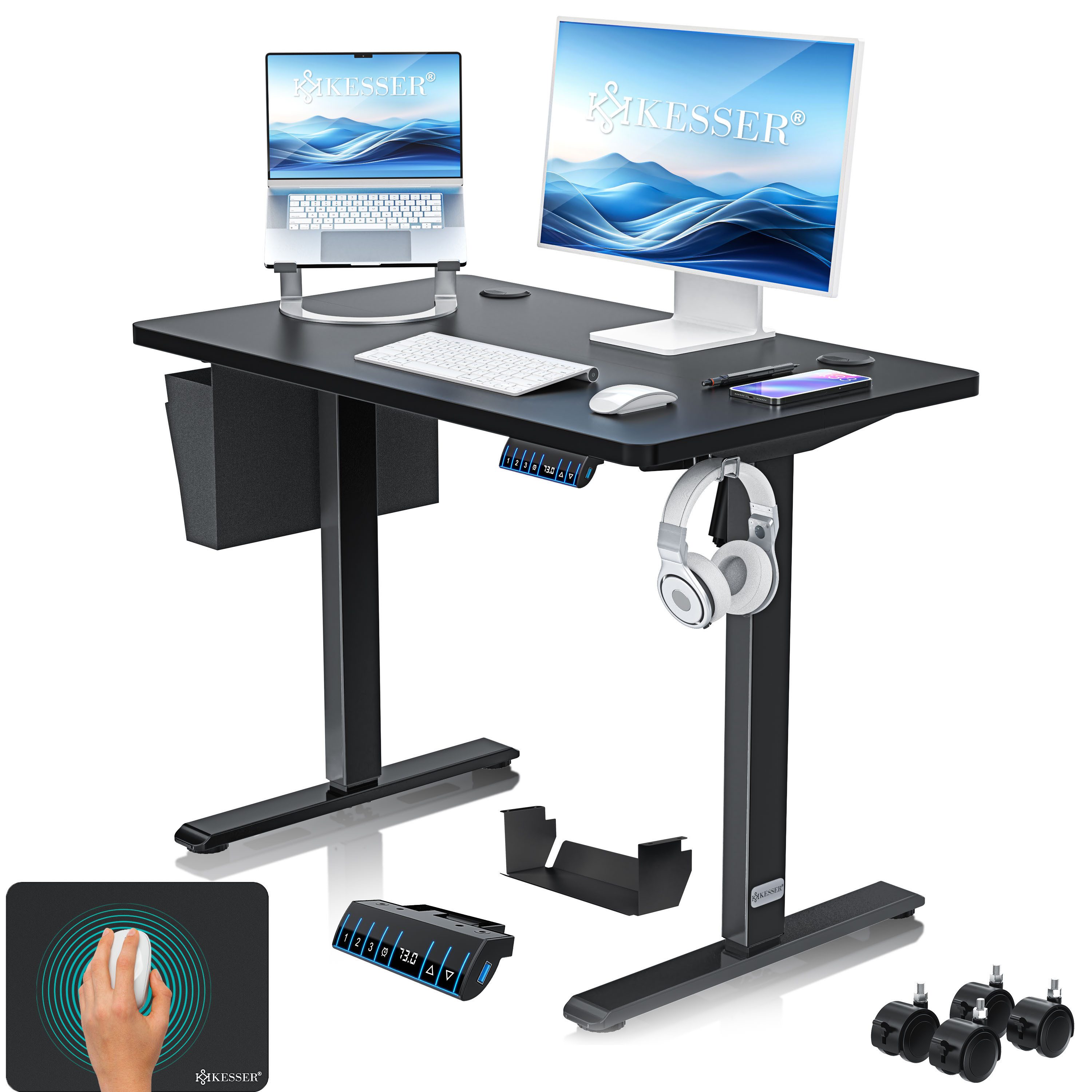 KESSER Schreibtisch, elektrischer & Höhenverstellbarer Computertisch für Home & Office