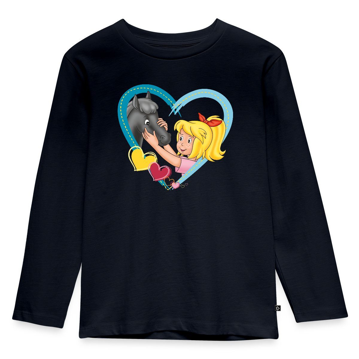 T-Shirt Bibi Und Tina Fohlen Felix Herz Kinder Premium Langarmshirt