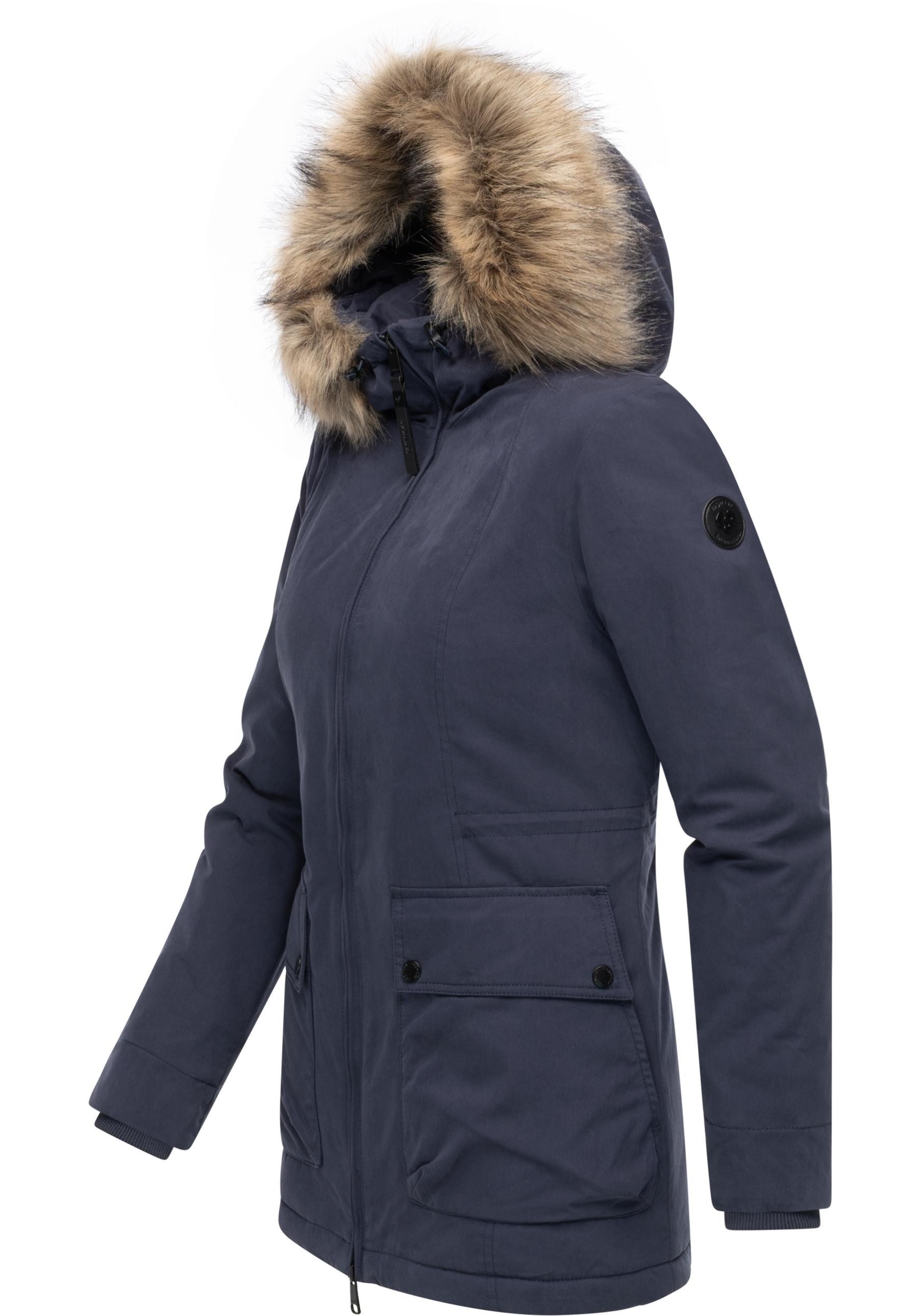 Ragwear Kurzmantel Monadetta Warm Kurzer Wintermantel mit Kunstfellbesatz – Bild 2 von 5