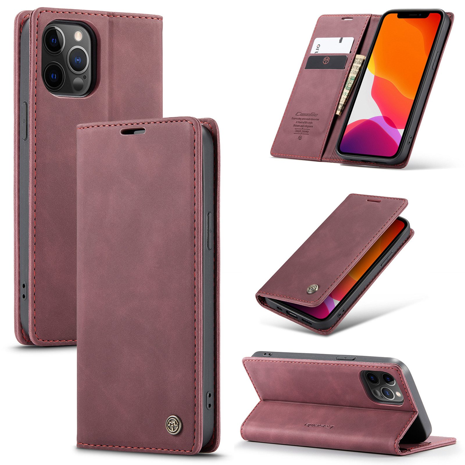 CaseMe Handyhülle Handyhülle für iphone Klapphülle Case Tasche mit Magnet Kartenfach